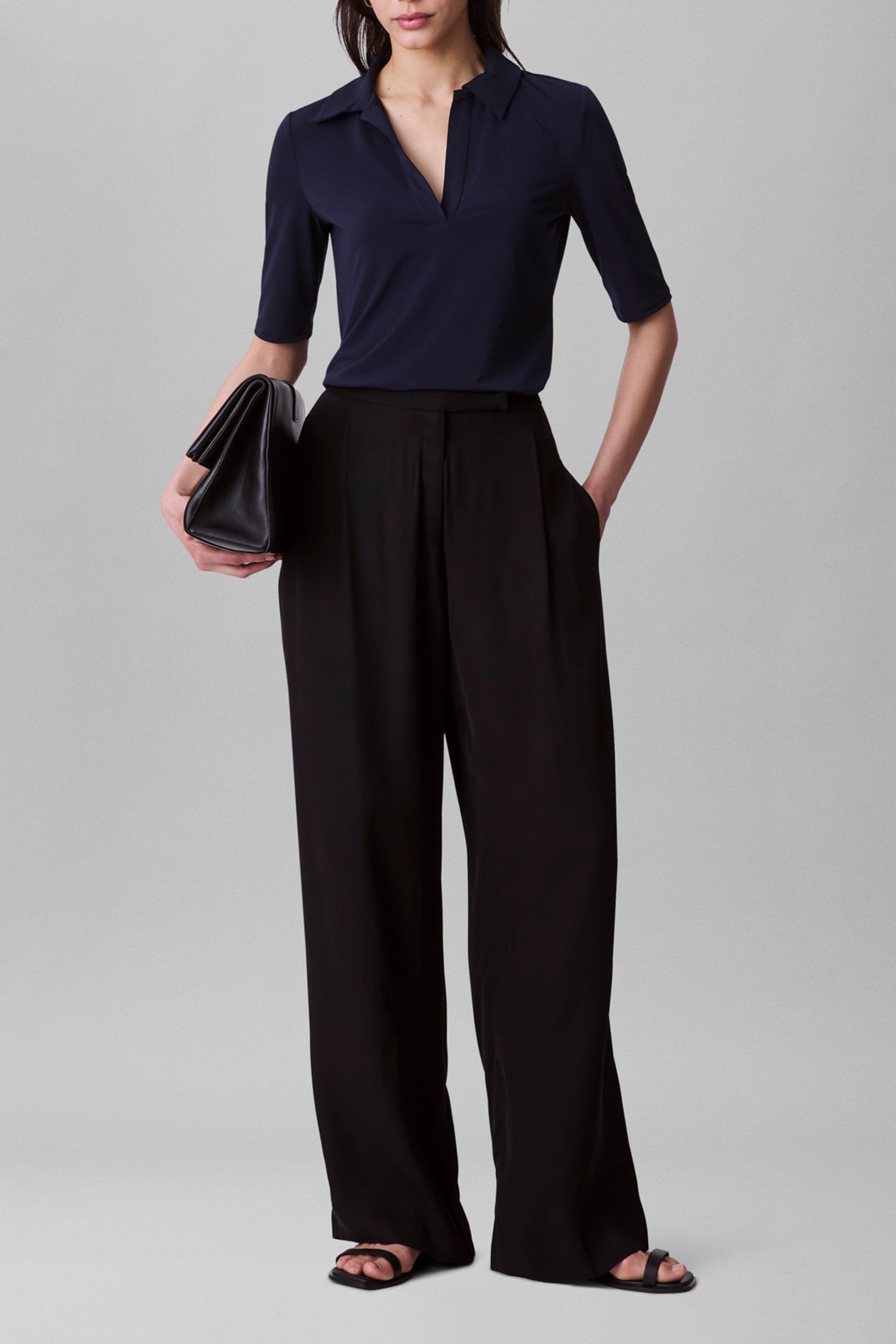 HS CREPE JERSEY SLIM FIT POLO SHIRT DARK SAPPHIRE 2