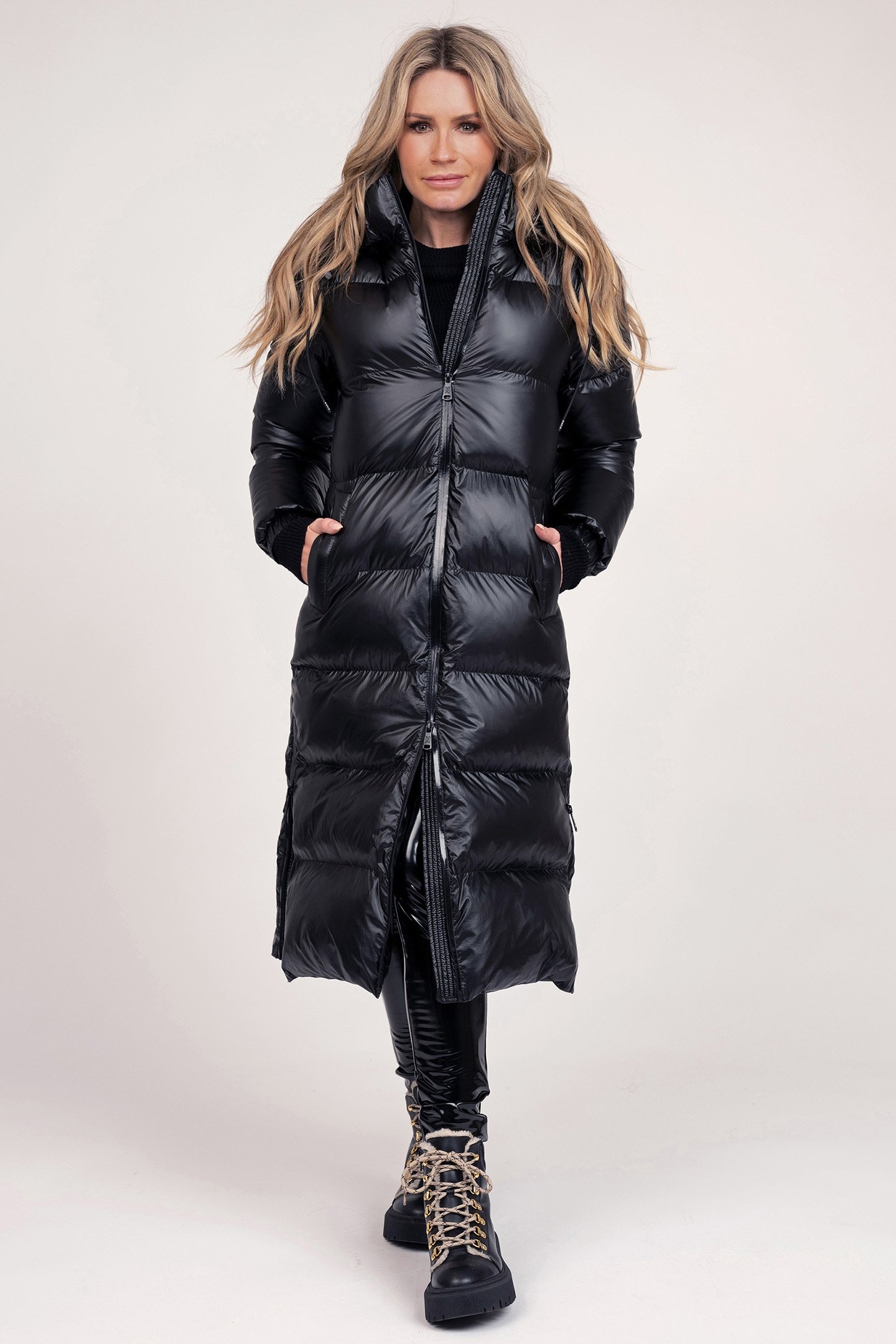 ELISTA LONG PUFFER COAT BLACK 1