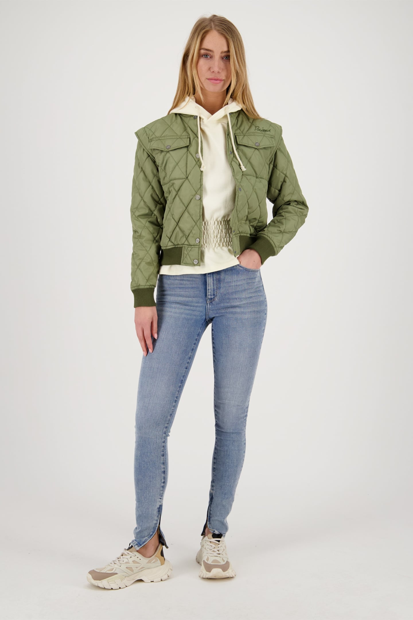 BLOSSOM ZIP JEANS MID BLUE STONE 7