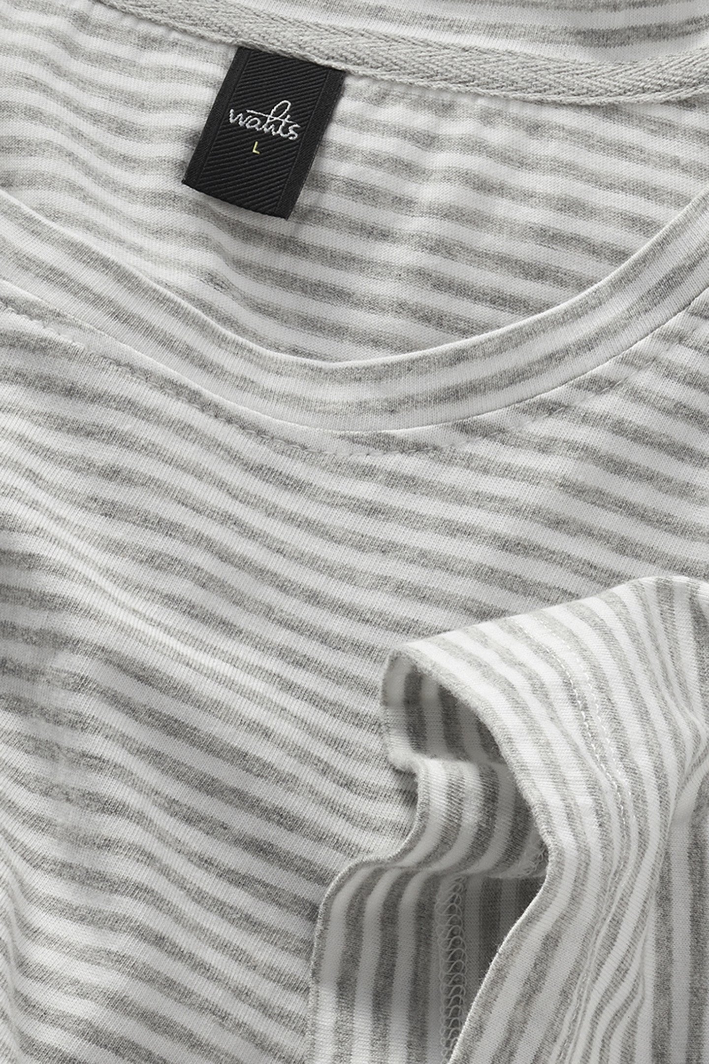 WOODS | CREW NECK T-SHIRT GREY/WHITE STRIPE 3
