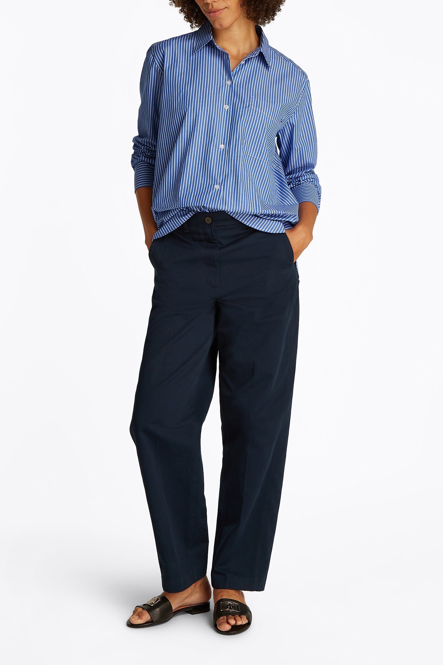 ESS POPLIN REGULAR FIT LONG SLEEVE SHIRT BLUE 2