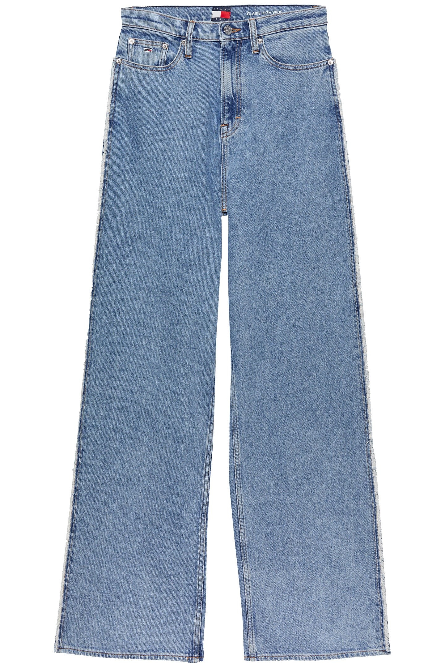 CLAIRE HR WD FRINGE DENIM LOOSE FIT JEANS LIGHT BLUE 4