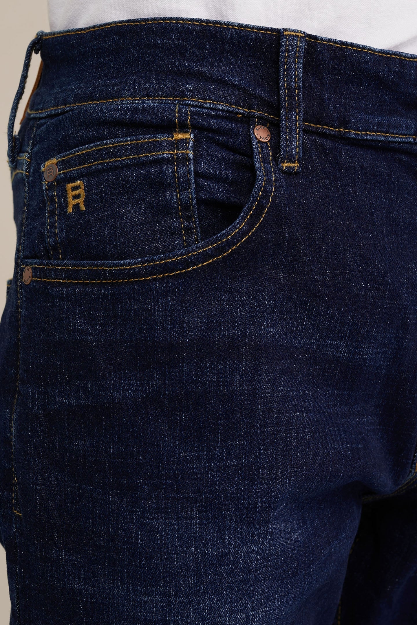 5-POCKET MID WAIST DARK BLUE 5