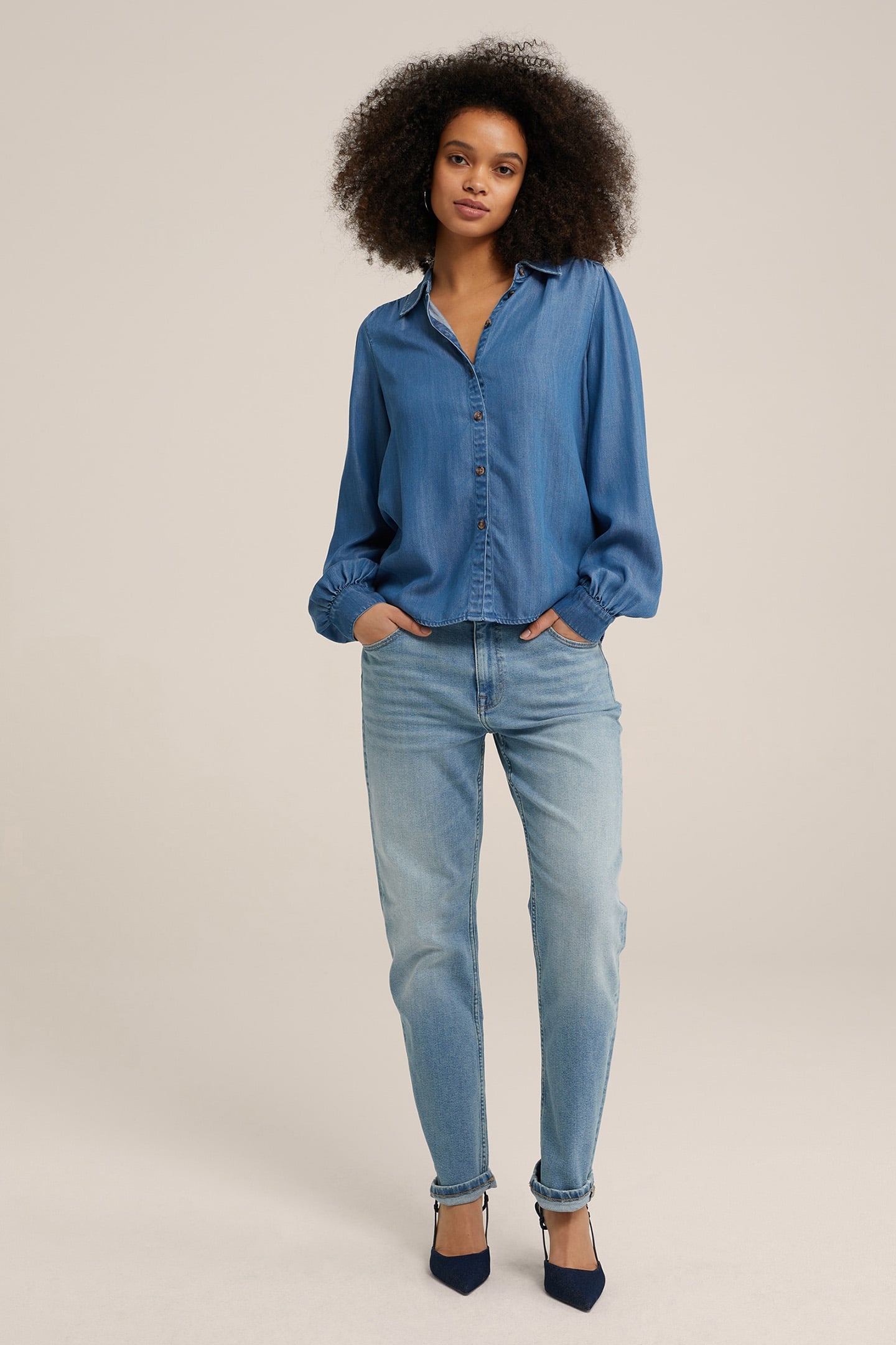 5-POCKET MID WAIST DARK BLUE 3