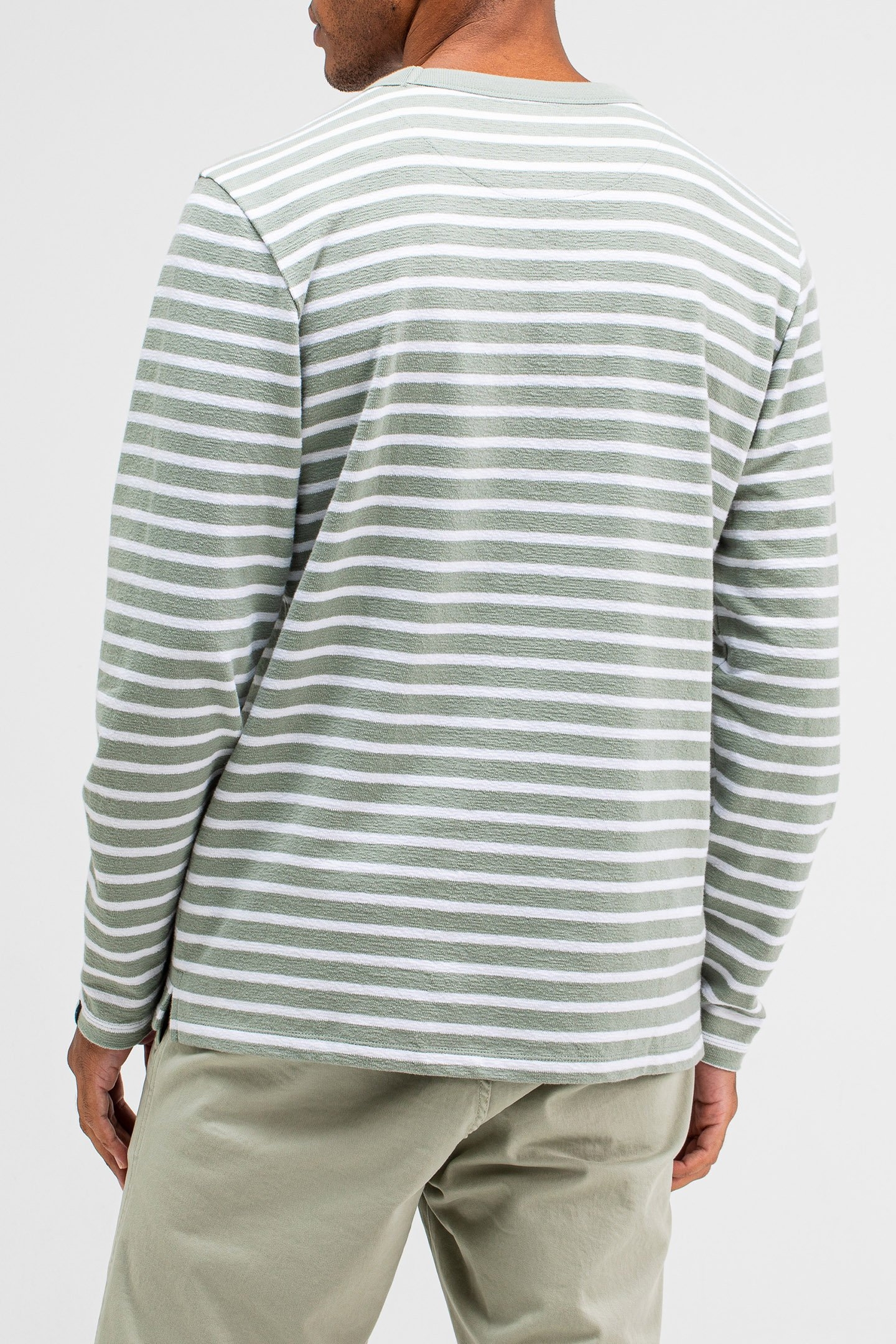 GASPARD STRIPE CREW DK. DELPHI GREEN 2