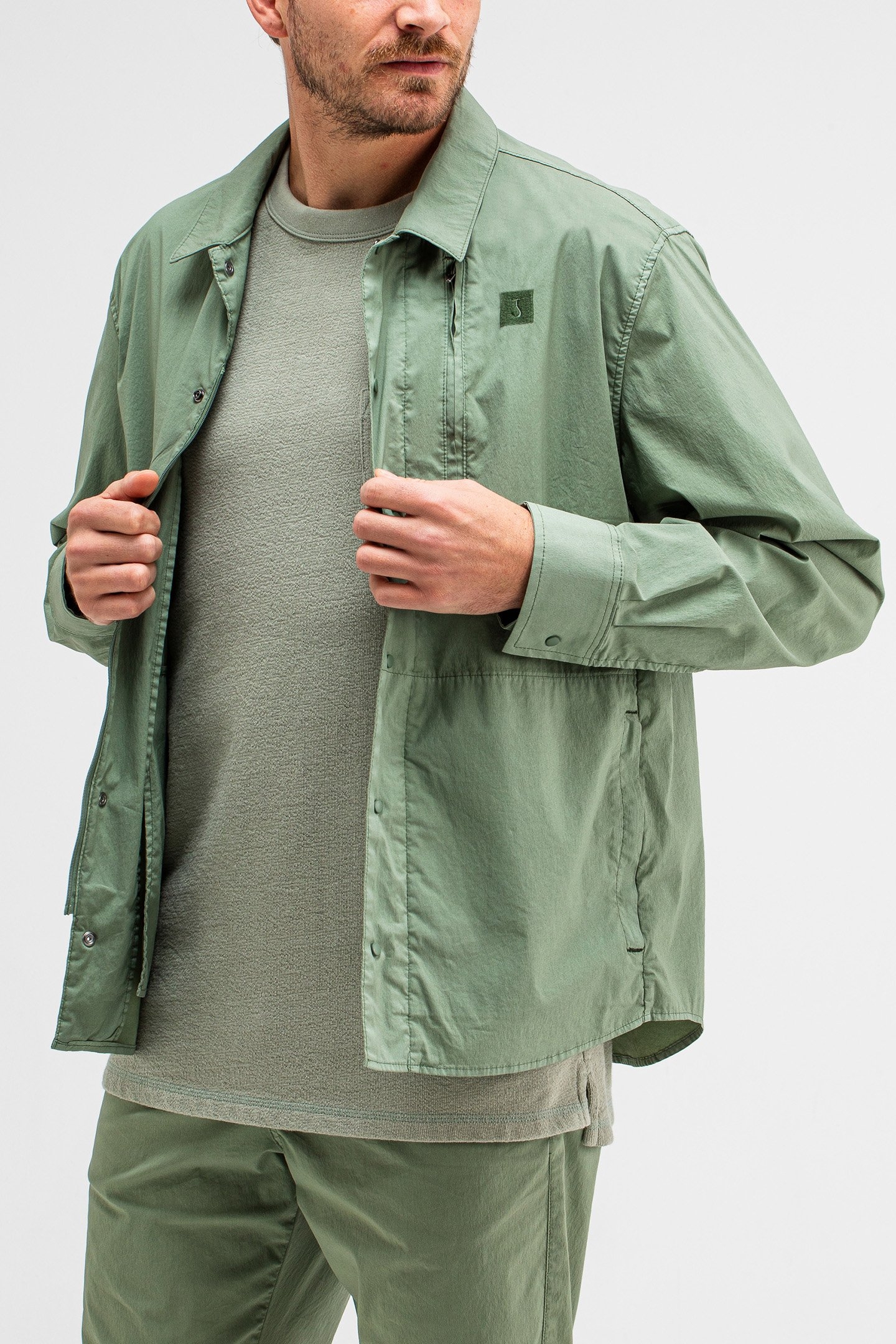 LUCA POPLIN OVERSHIRT JADE GREEN 1