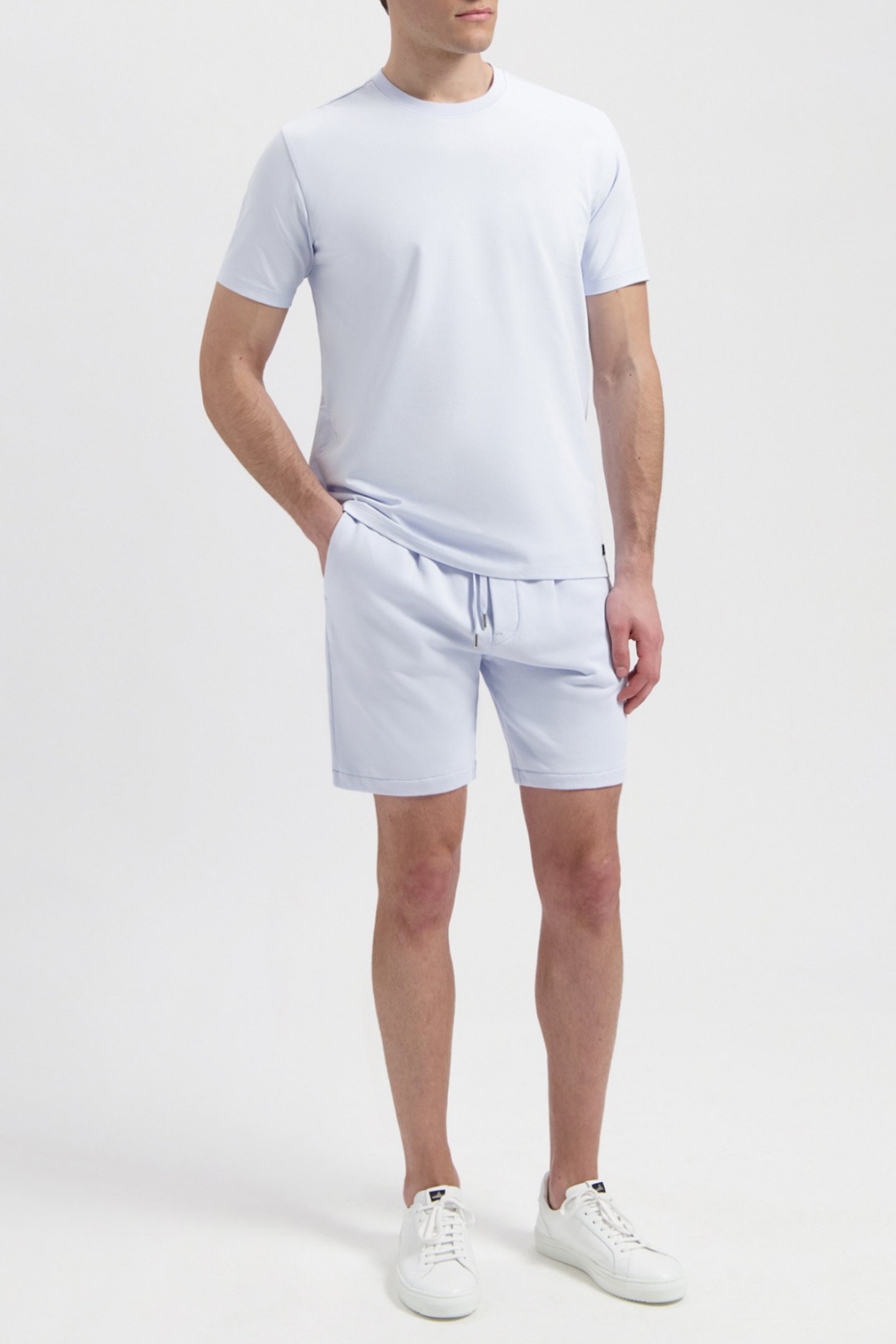 HAYDEN | JERSEY PLEATED SWEATSHORTS ICE BLUE 3