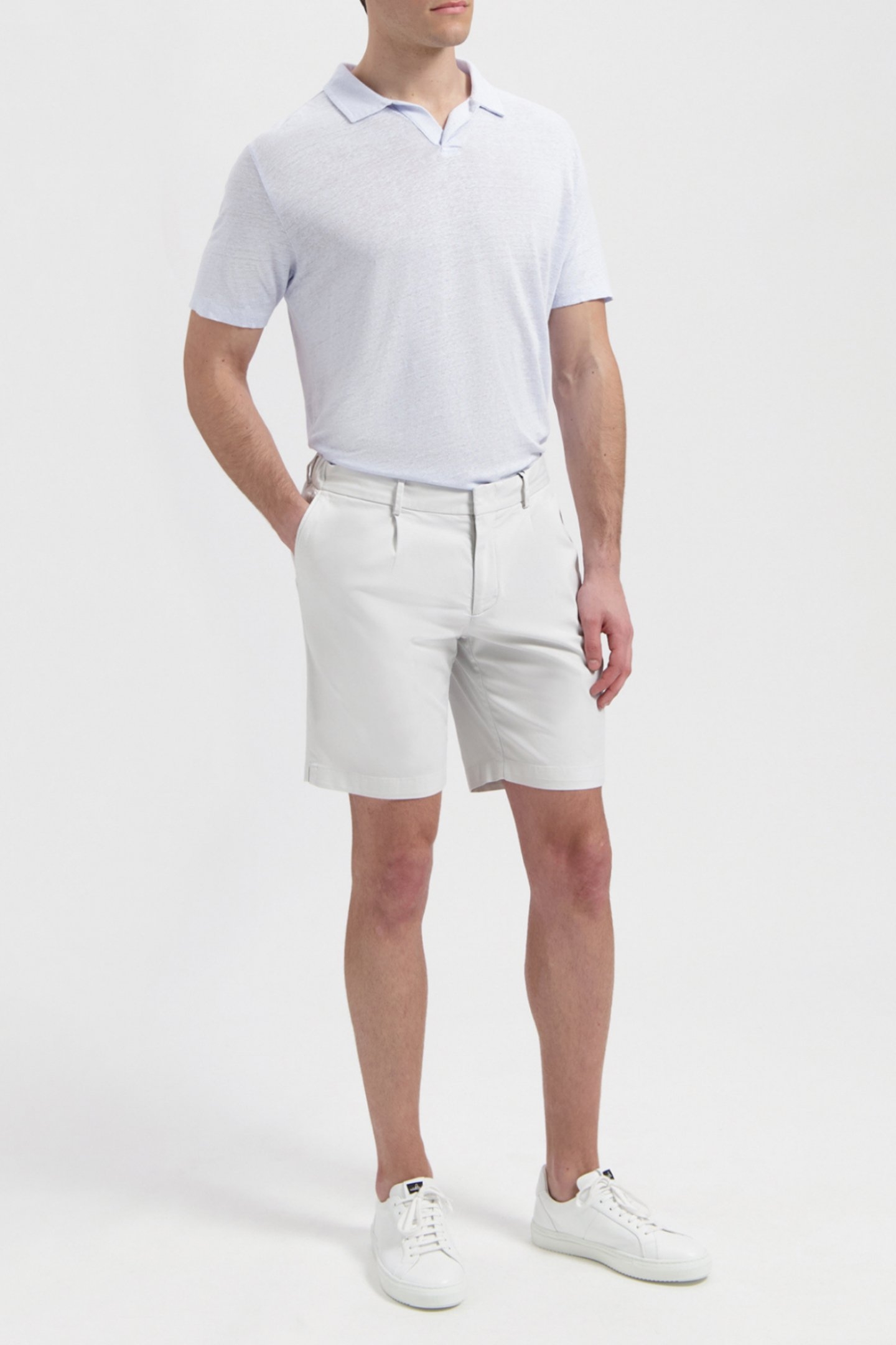 NELSON | LINEN POLO SHIRT ICE BLUE 3