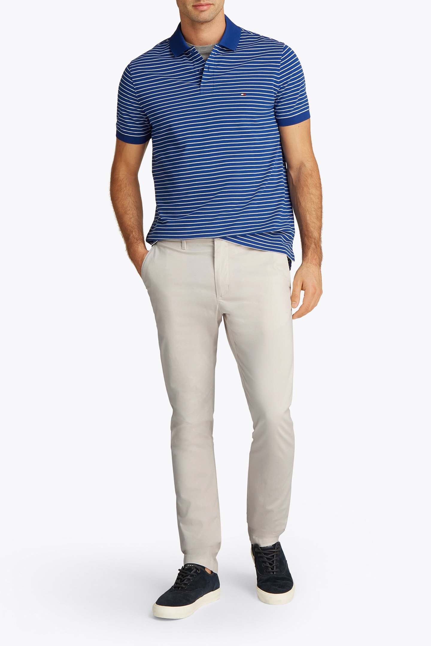 BLEECKER PRINTED CHINO SLIM FIT IVORY 2