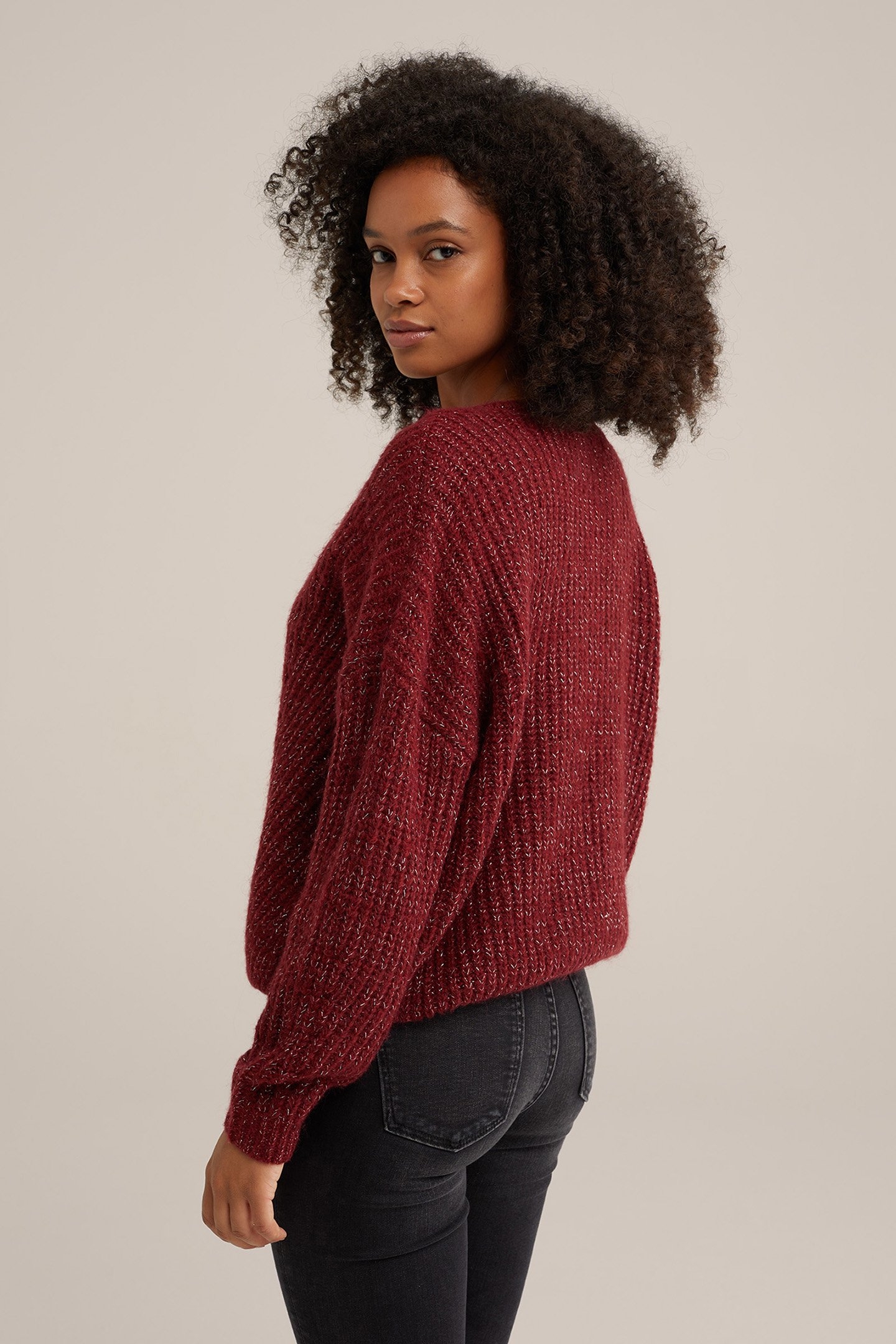 KNITTED PULLOVER BURGUNDY RED 2