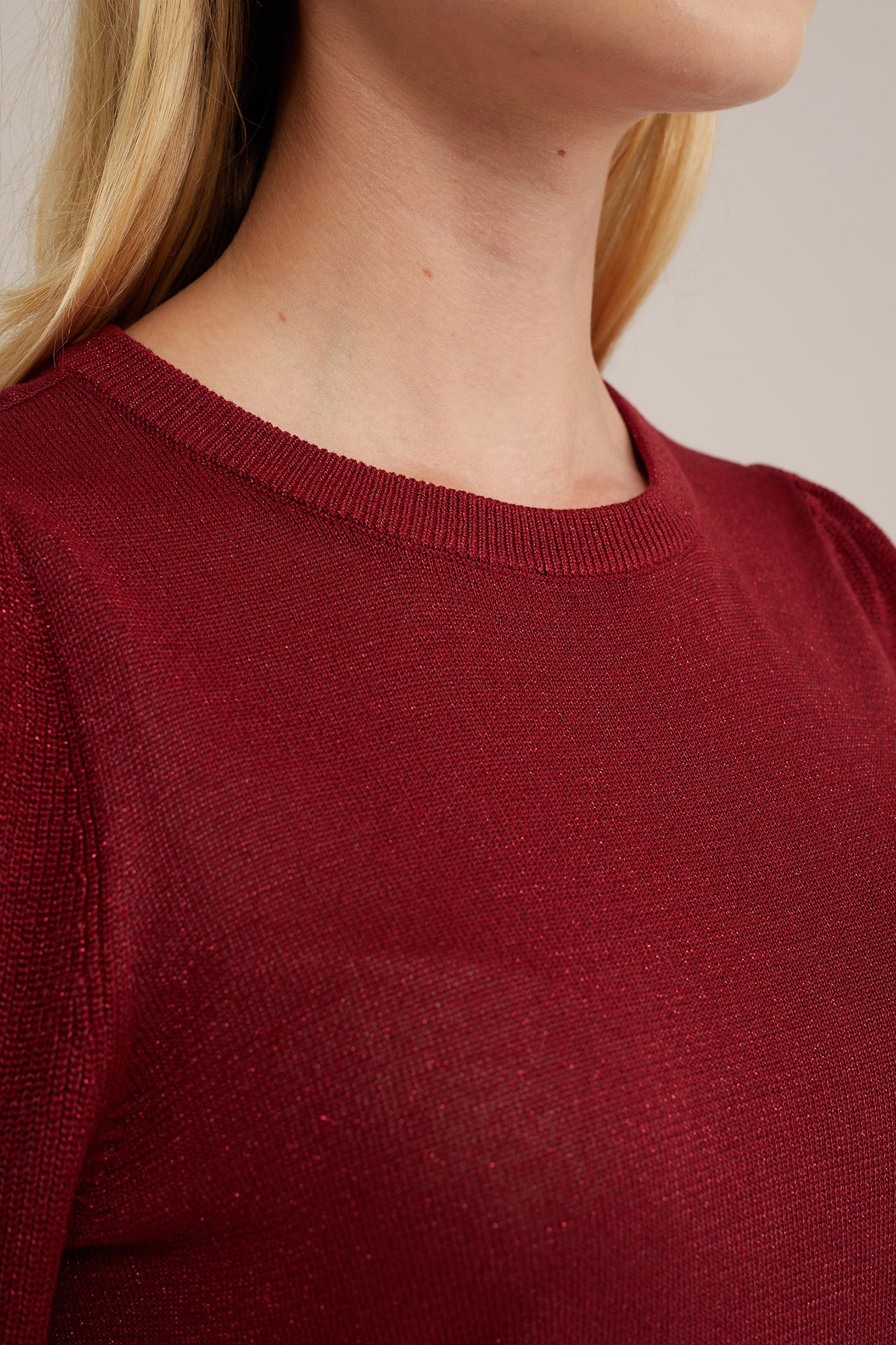 KNITTED PULLOVER BURGUNDY RED 5