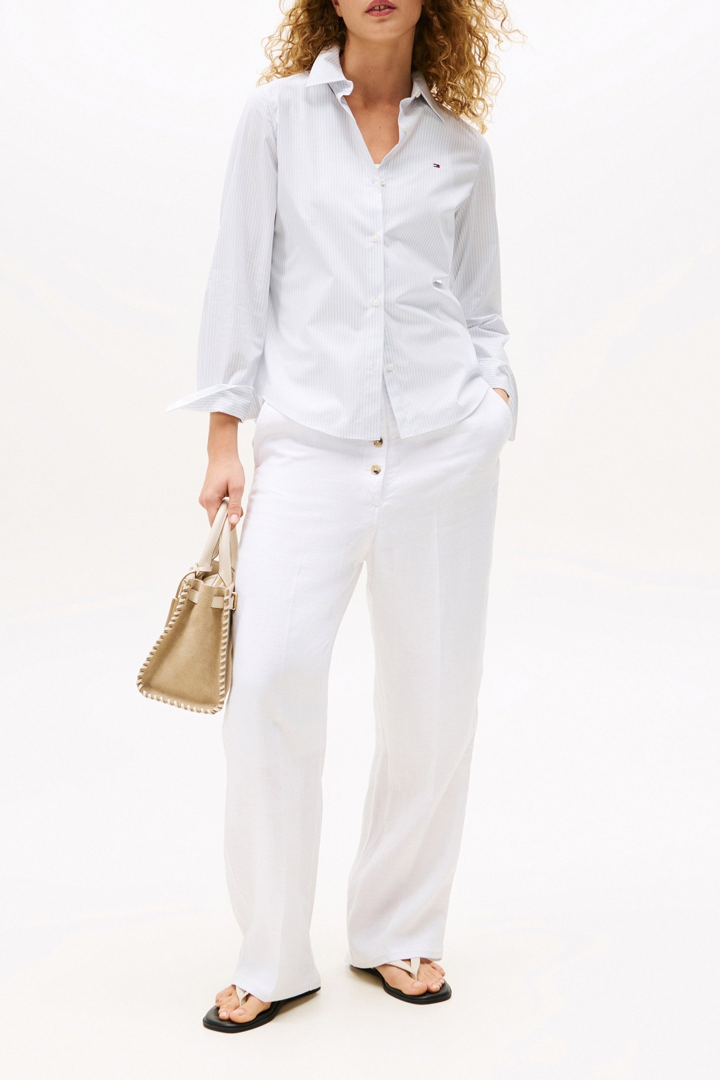 ESS POPLIN REGULAR FIT LONG SLEEVE BLOUSE BLUE 2