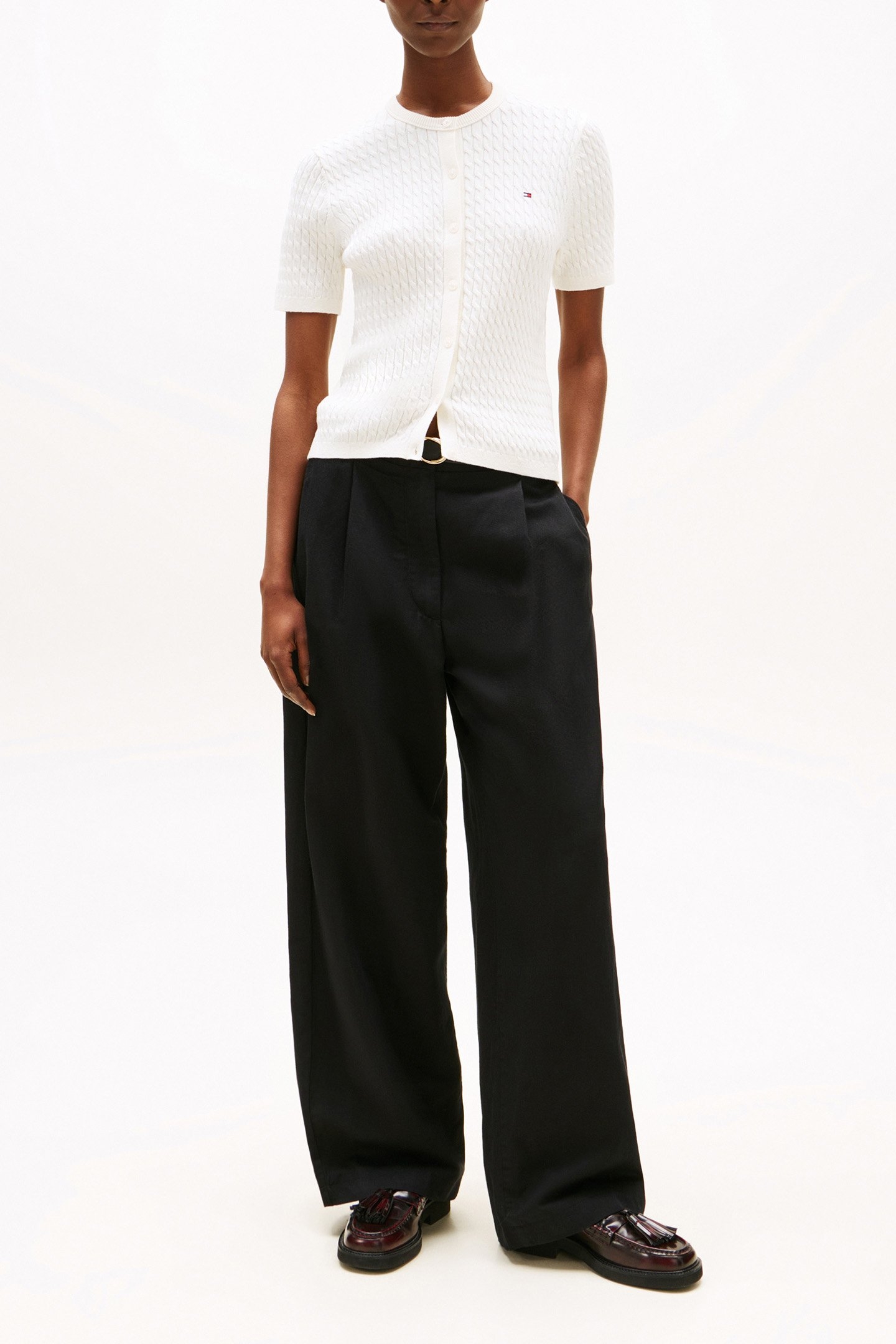 CO CABLE FINE GG REGULAR FIT CARDIGAN IVORY 2