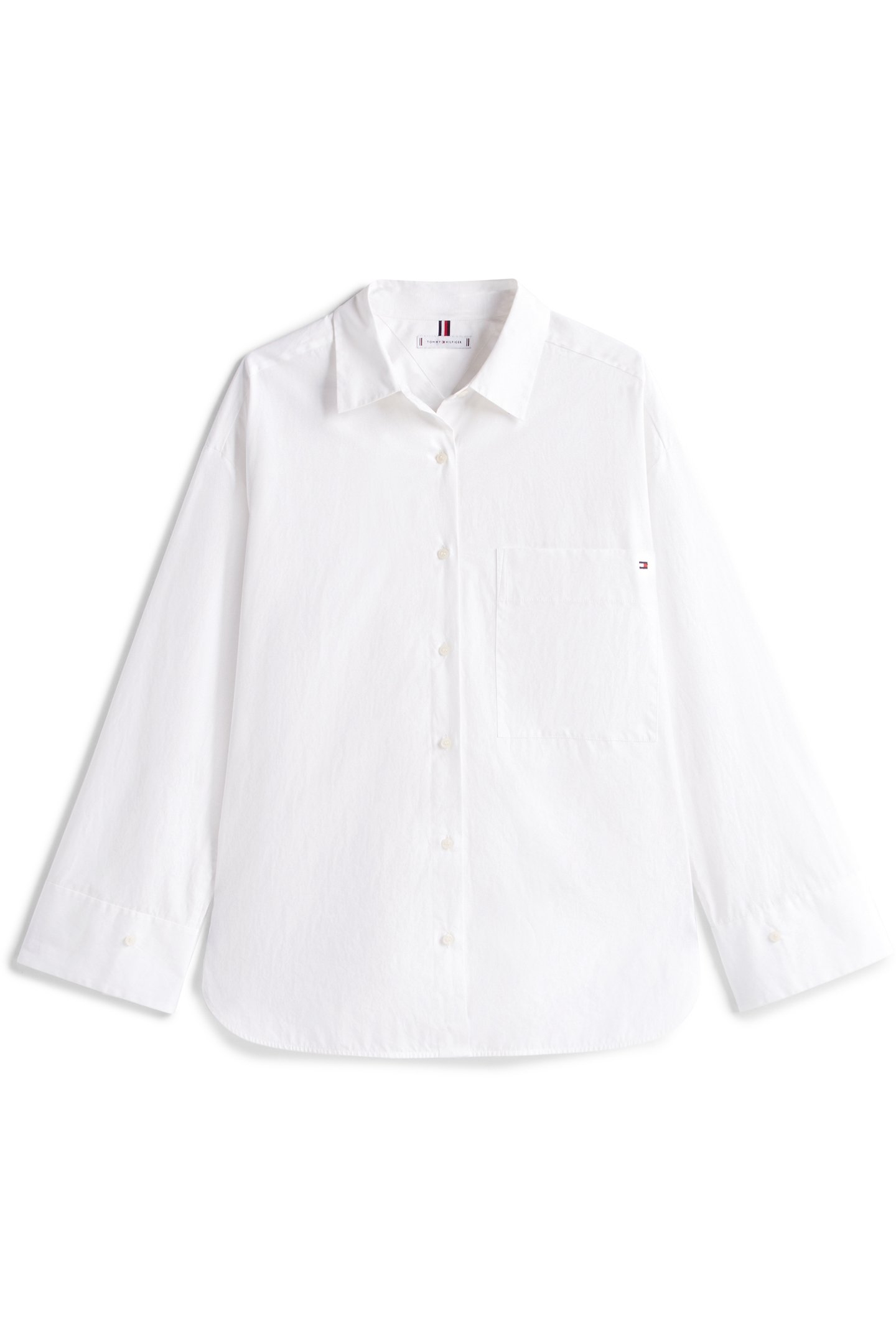 ESS POPLIN LOOSE FIT BLOUSE, WHITE 4