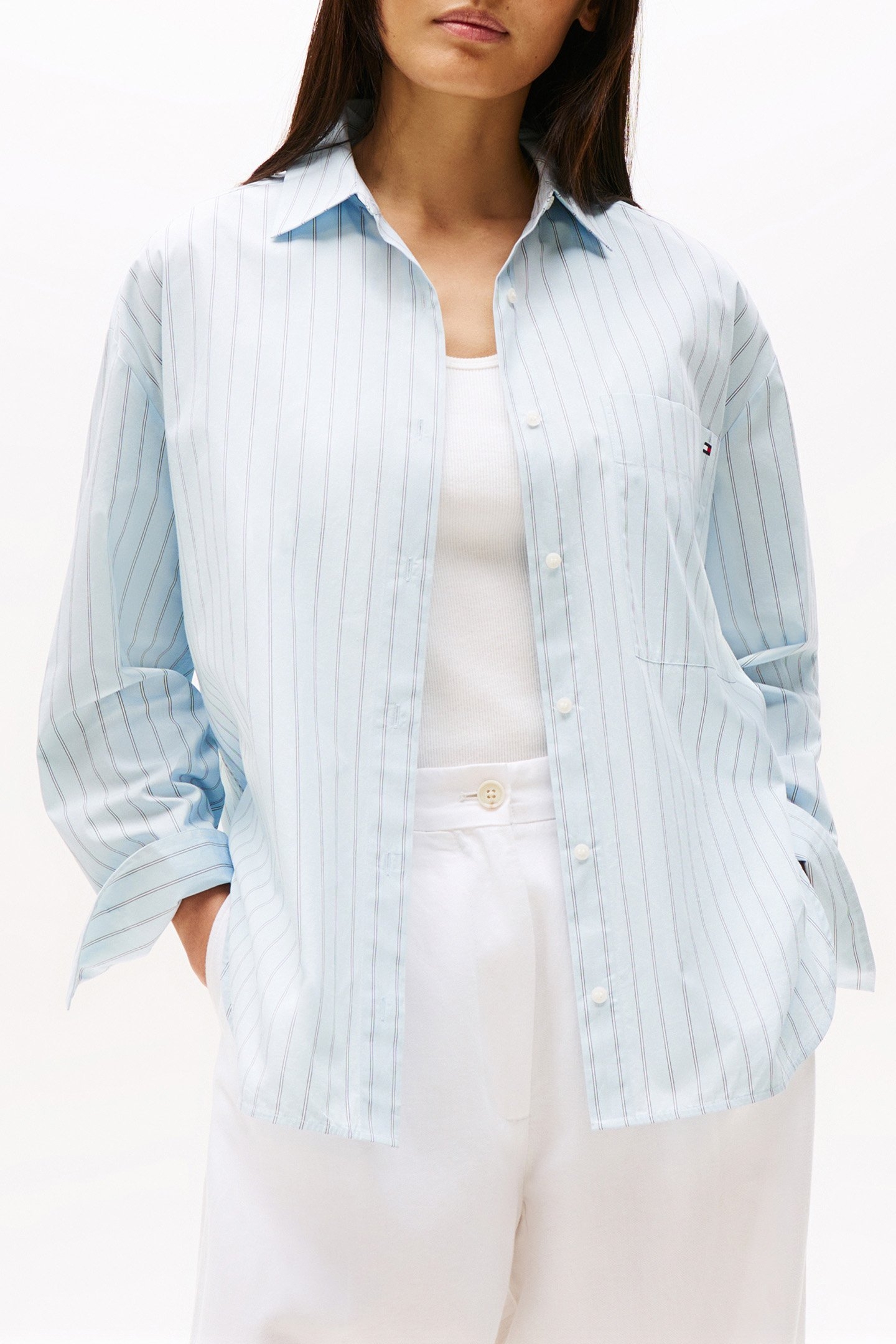 ESS POPLIN NEW EASY WIDE FIT SHIRT BREEZY BLUE 1