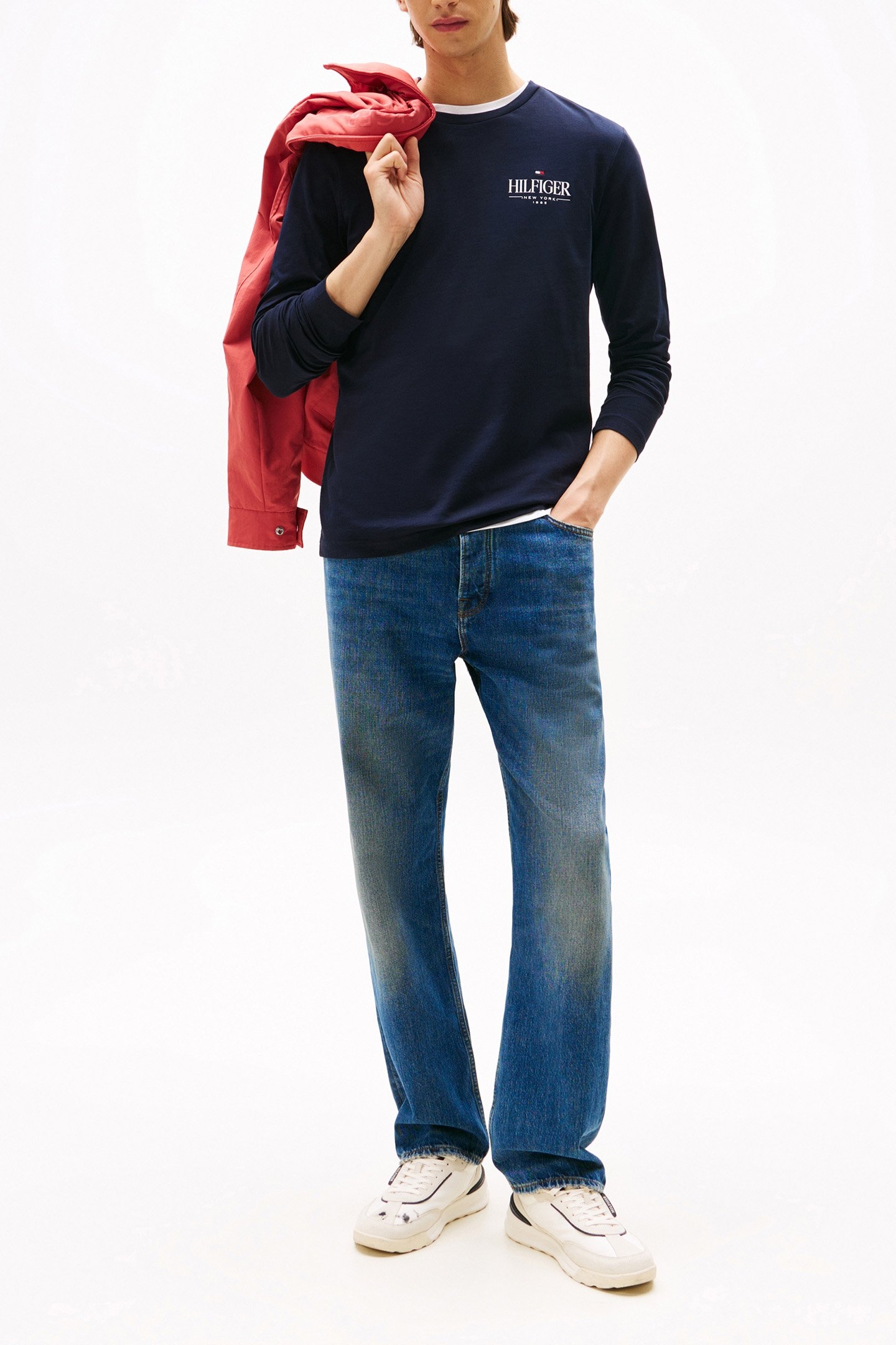 HILFIGER STACK LS TEE REGULAR FIT LONGSLEEVE, DESERT SKY 2