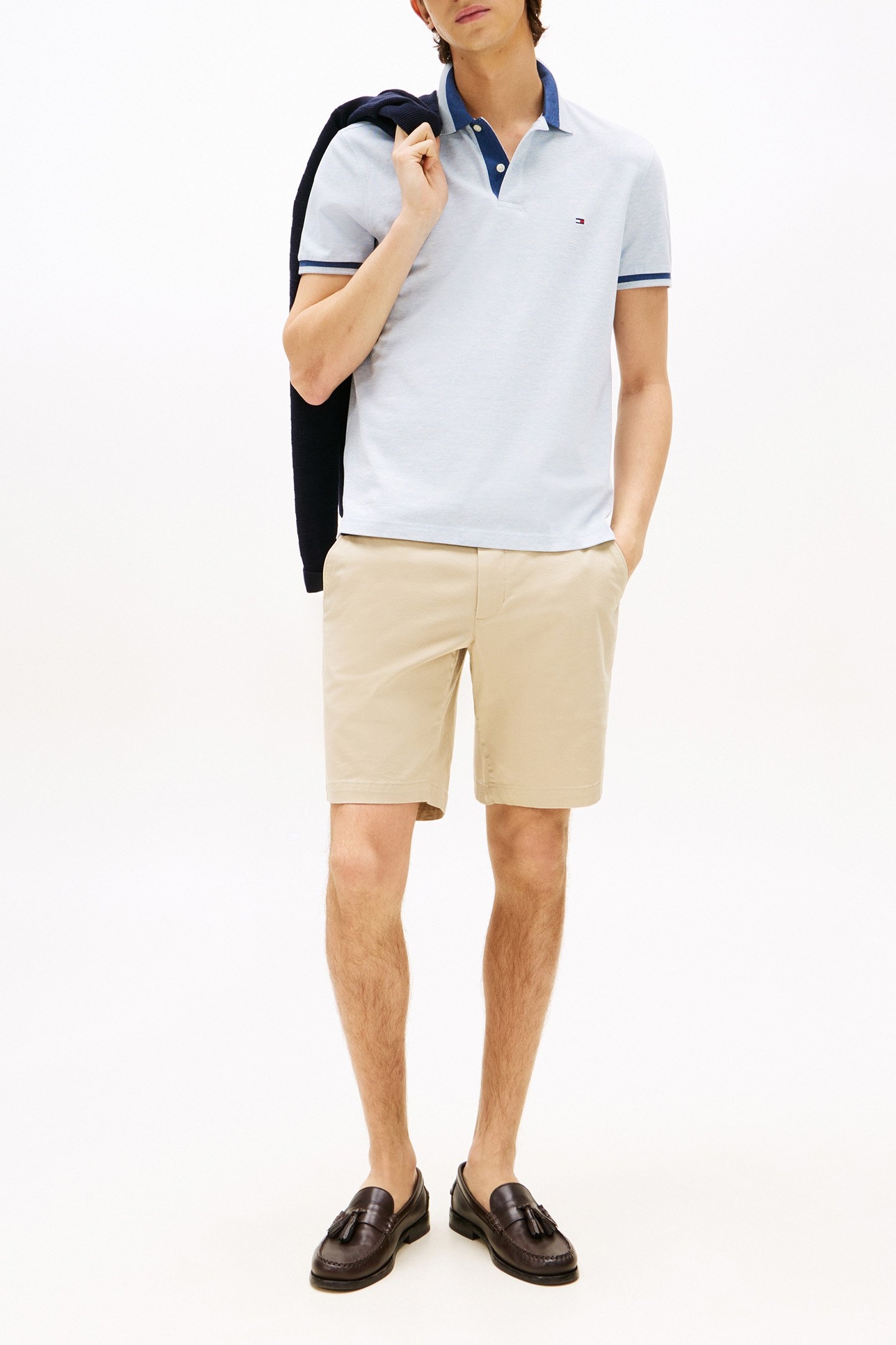 CONTRAST COLLAR BLOCK REGULAR FIT CASUAL SHIRT BLUE 2