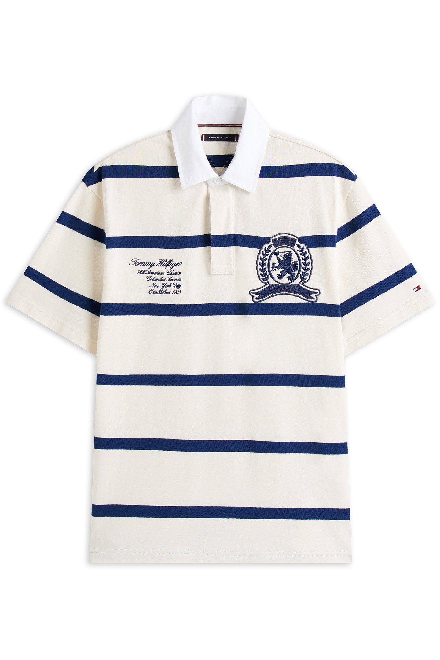 S/S RUGBY POLO CLASSIC FIT NAVY/IVORY PETAL 4