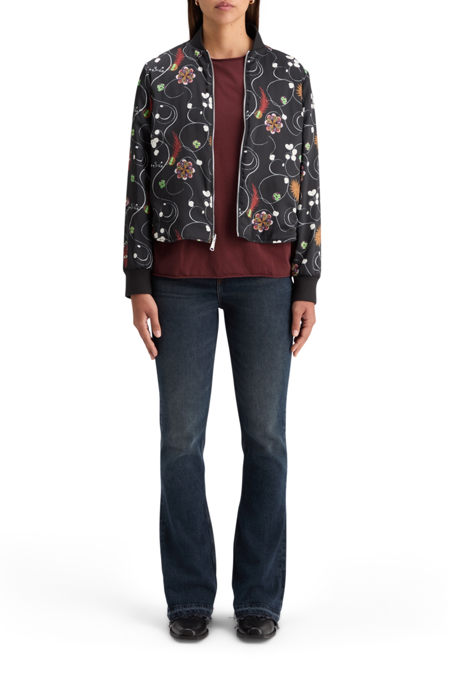 WASHED WITH CHEST ARTWORK RELAXED FIT T-SHIRT RICH MAHOGANY 6