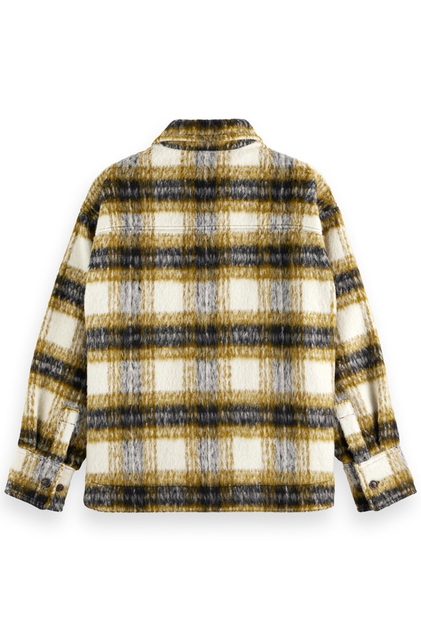 BRUSHED CHECK WOOL MIX SHIRT JACKET OLIVE CHECK 5