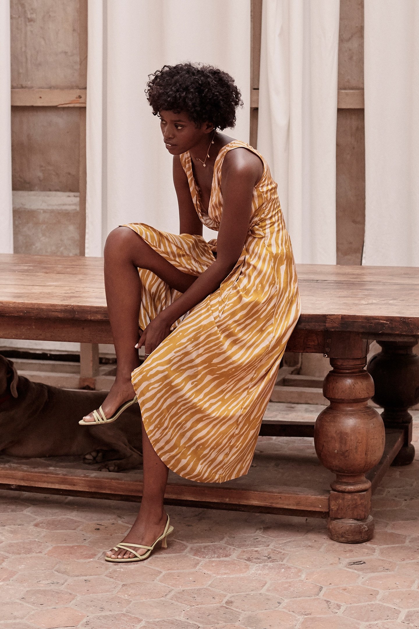 DRESS SUNNYVALE CINNAMON STRIPES 2