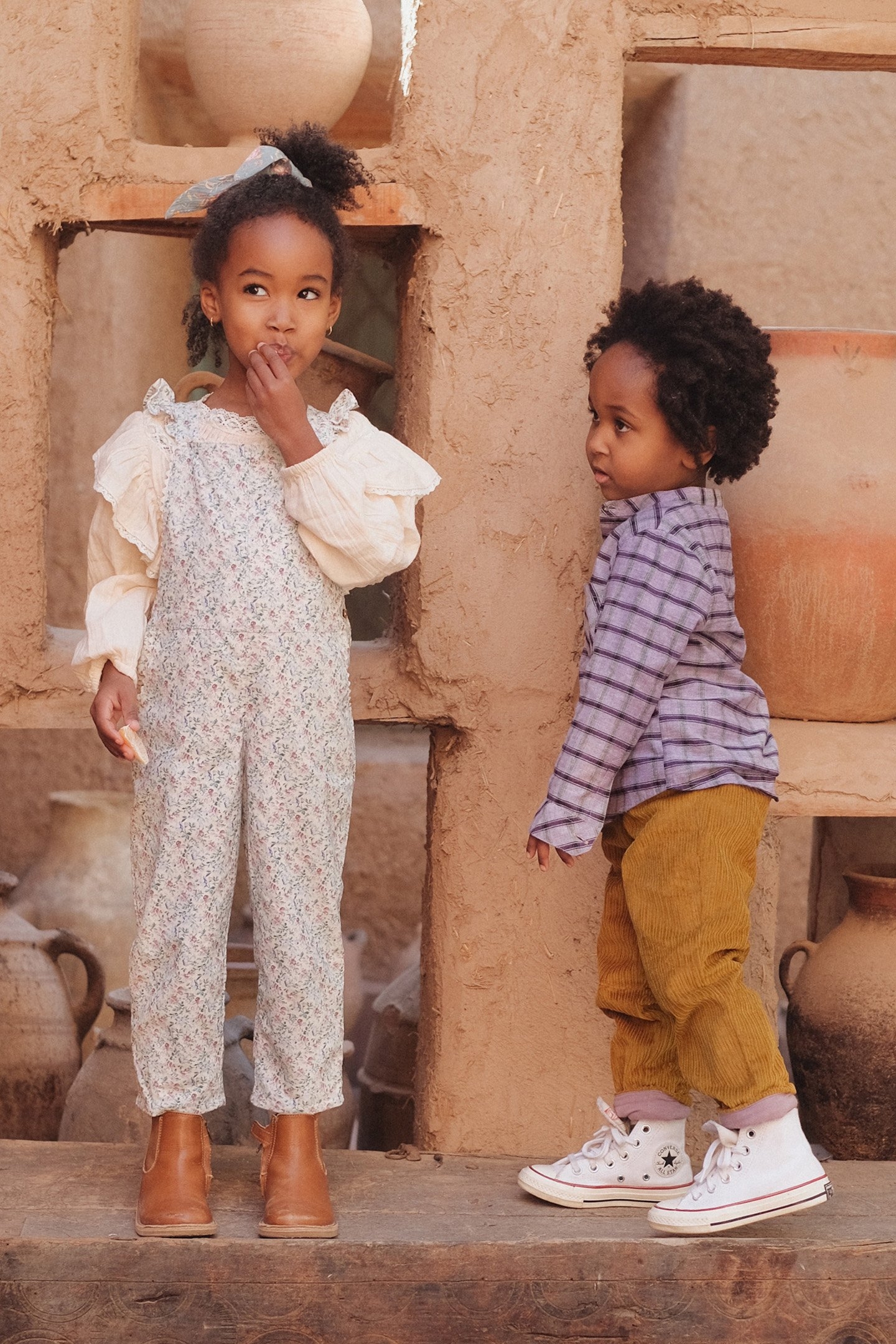 OVERALLS JANNA CREAM RETRO PANSY 2