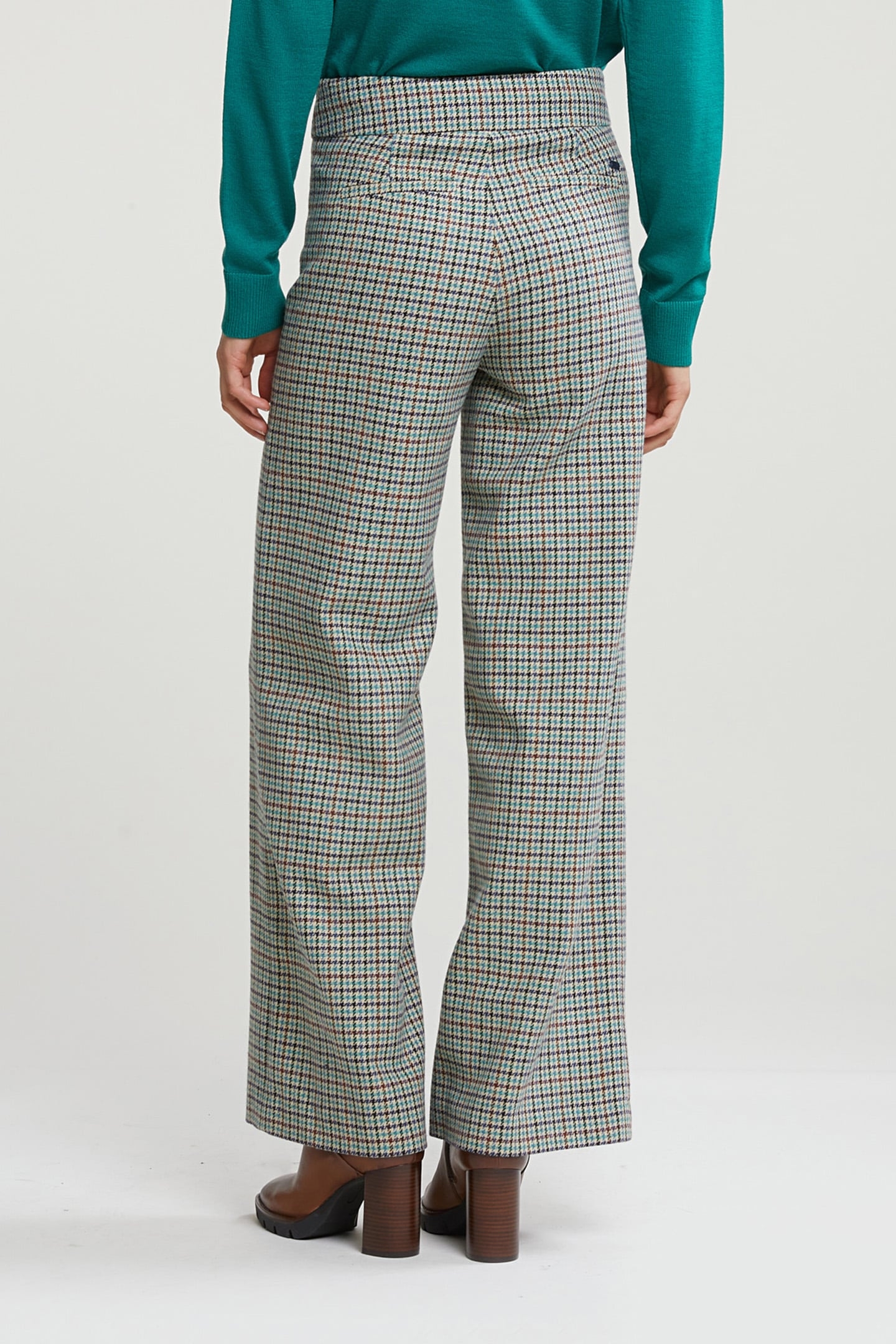 MULTI CHECKED WIDE LEG PANTS 2