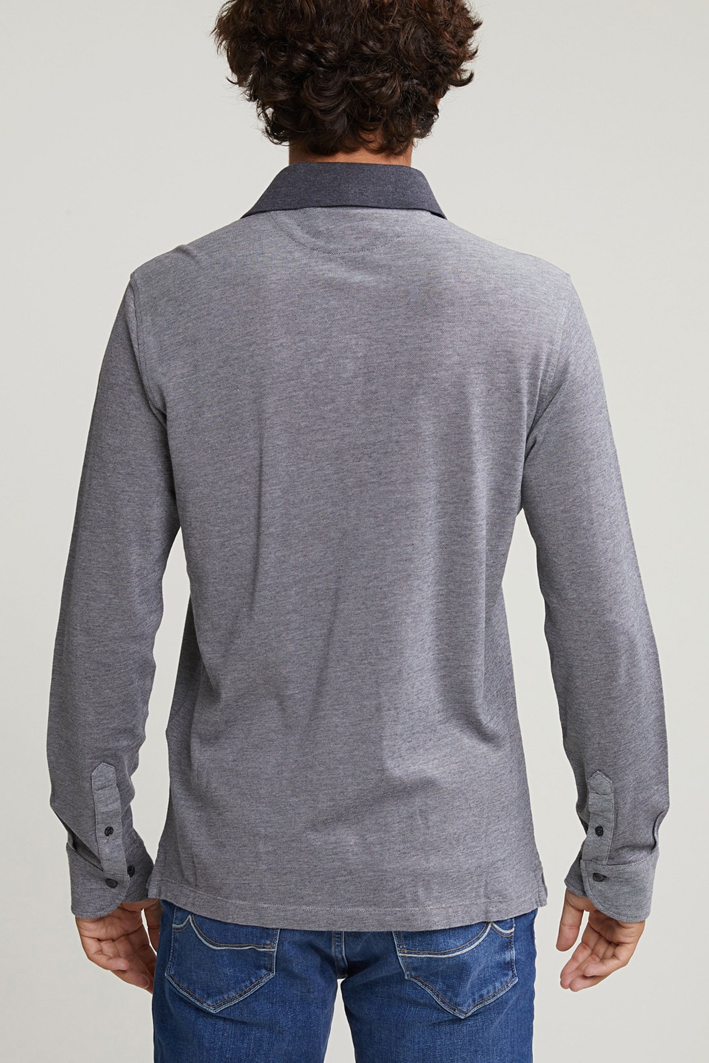 CUSTOM FIT COTTON POLO GRAPHITE MIX 2