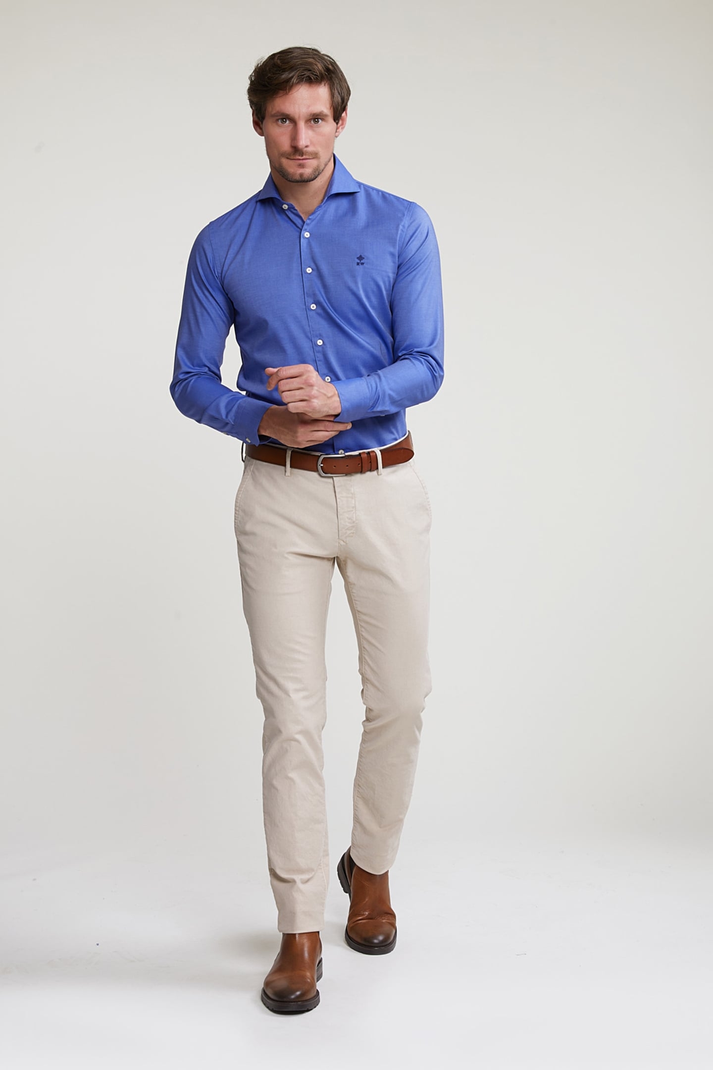 SLIM FIT UNI COTTON SHIRT BLUE 3