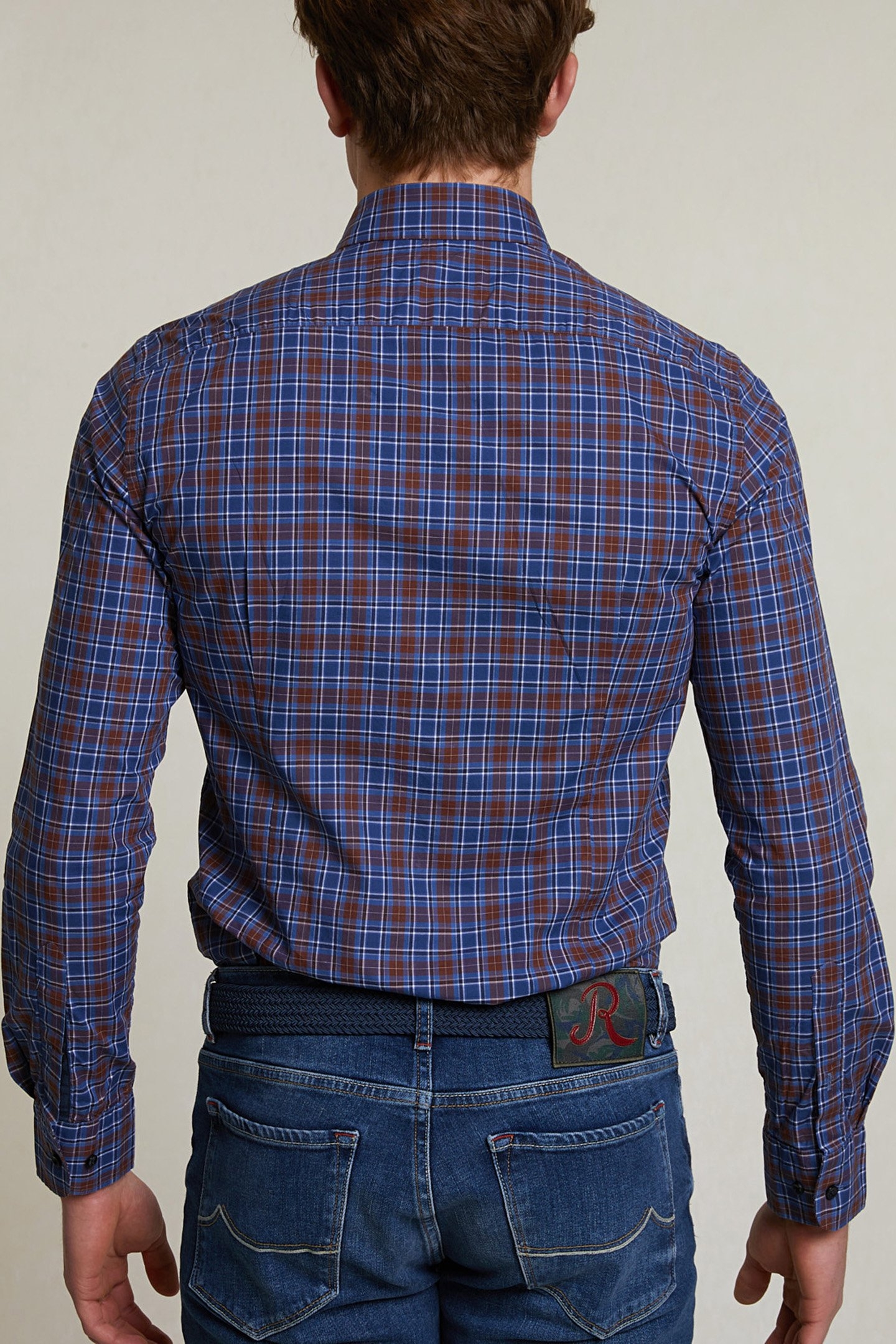 SLIM FIT CHECKED SHIRT RED/BLUE 2