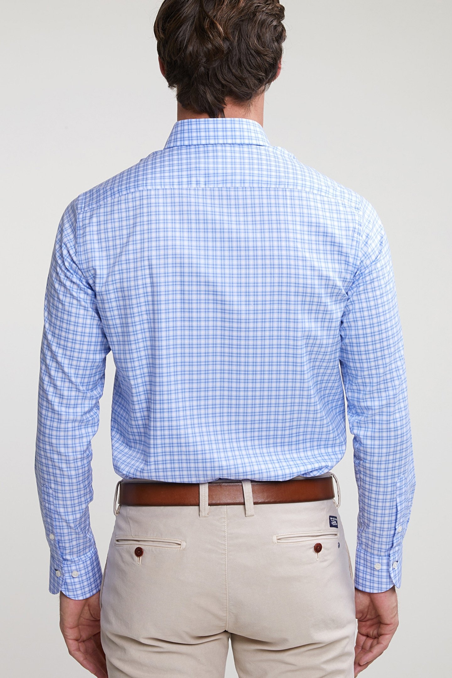 CUSTOM FIT CHECKED SHIRT BLUE/WHITE 2