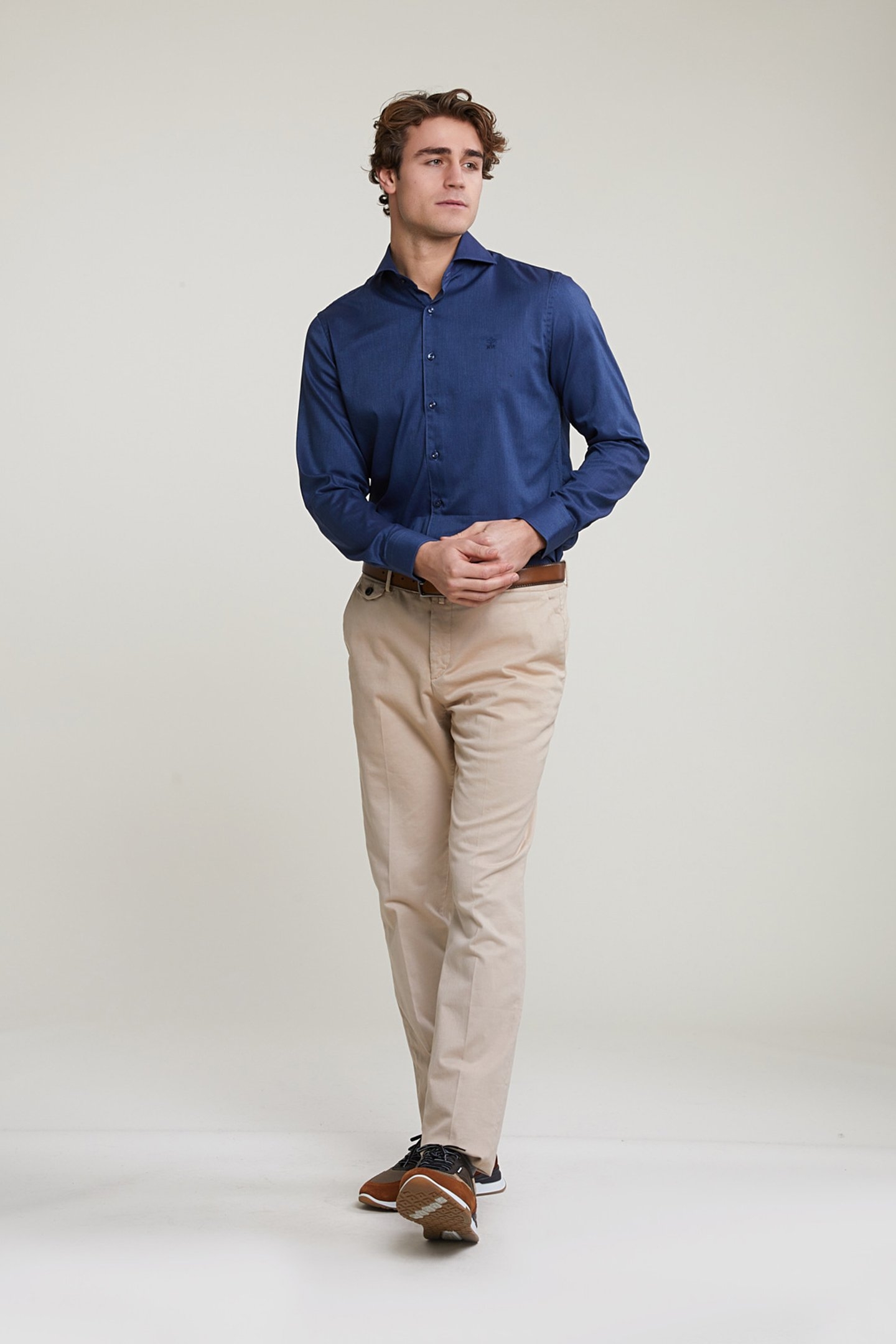 CUSTOM FIT UNI STRETCH SHIRT BLUE 3