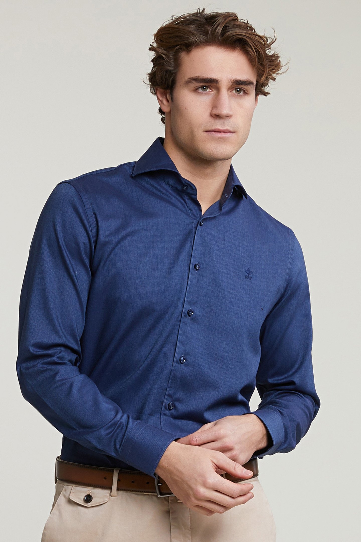 CUSTOM FIT UNI STRETCH SHIRT BLUE 1