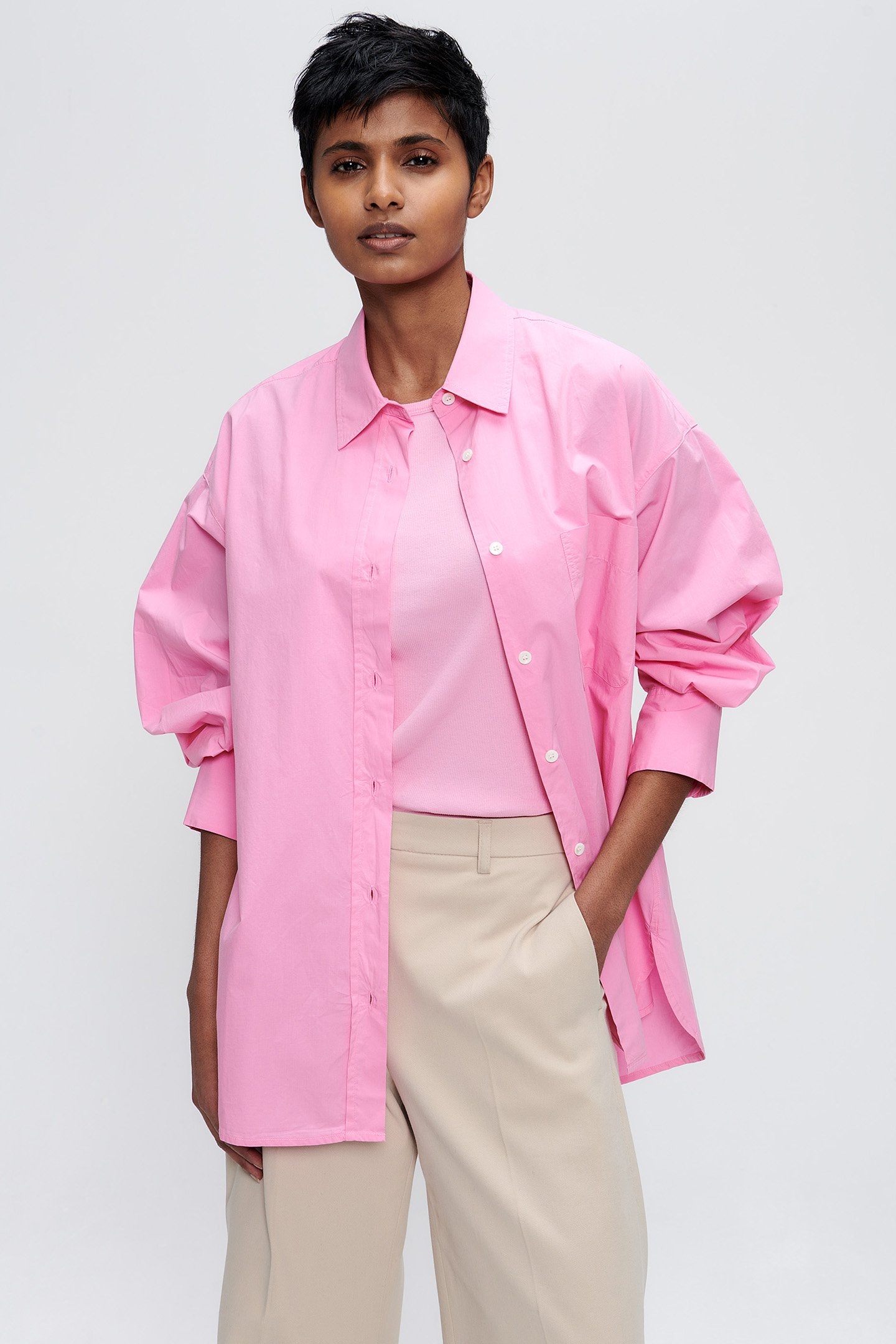 WIDE ORGANIC COTTON SHIRT PEONIA 1