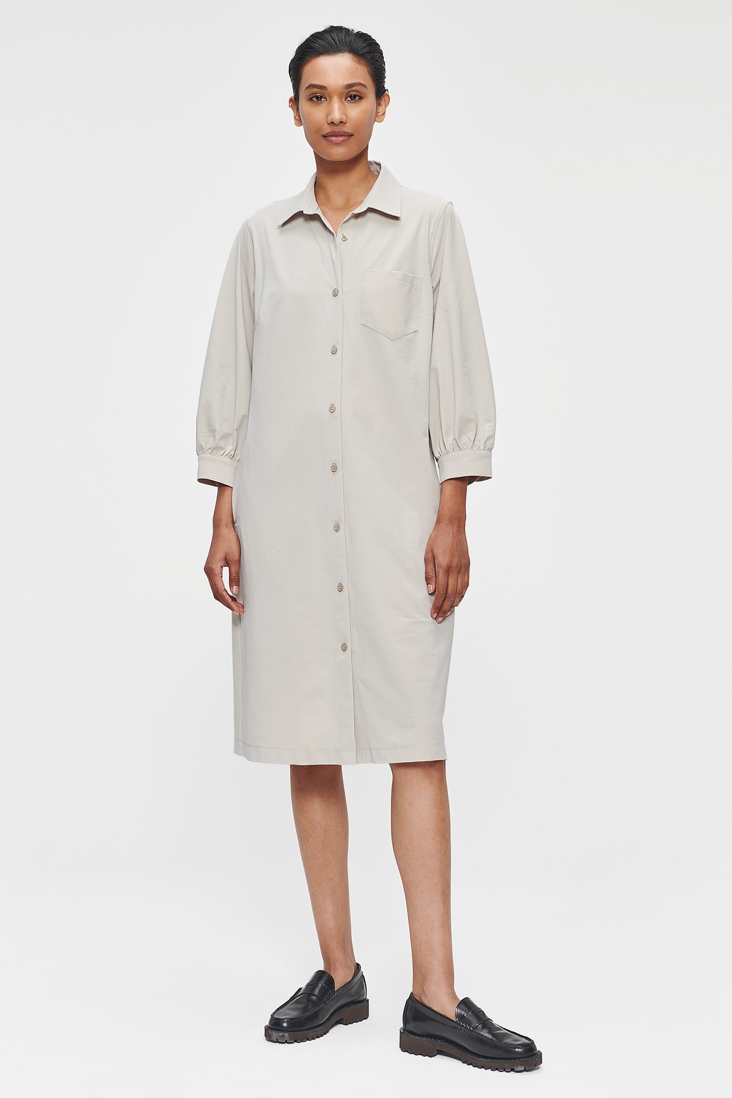 IT JERSEY SHIRT DRESS SAND 3