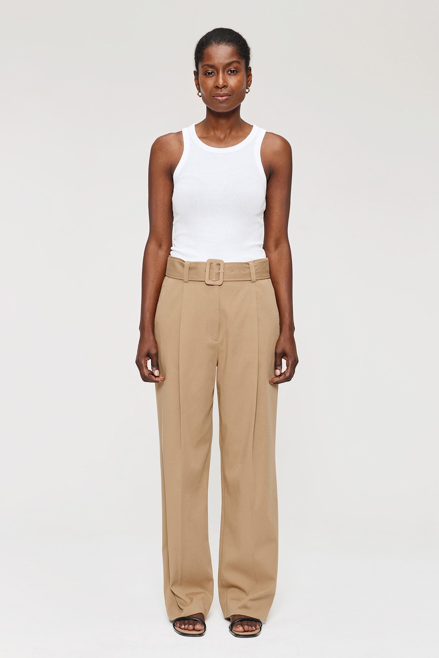 COTTON DRILL WAIST PANTS STRAW 1