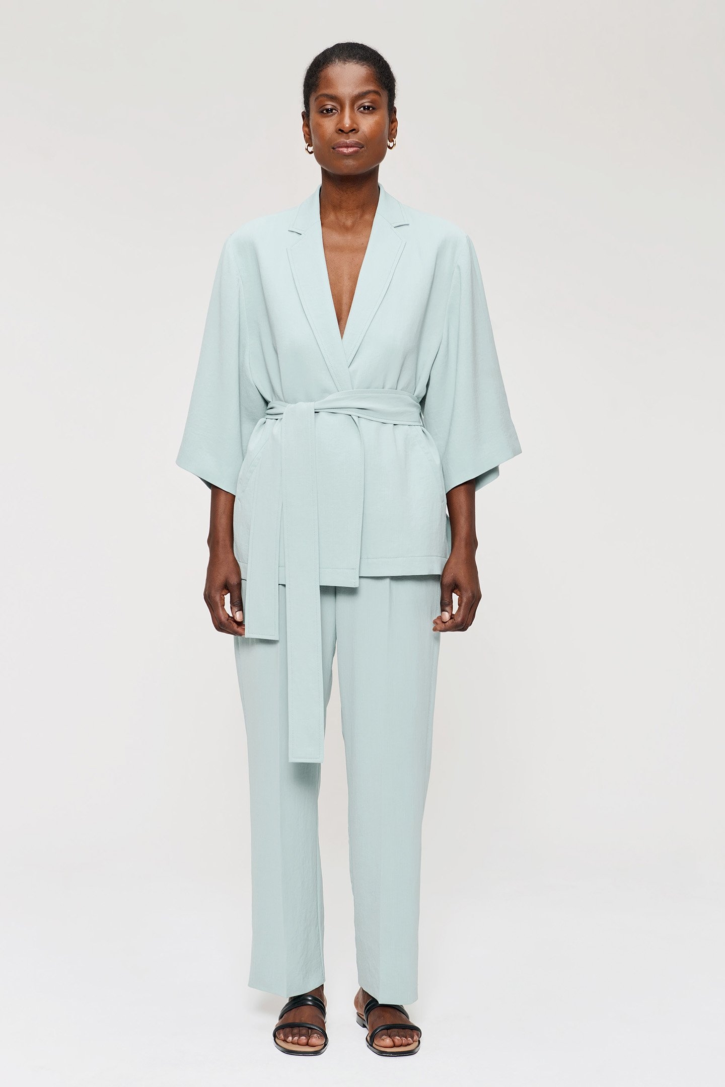 JAP CREPE KIMONO JACKET SEAFOAM 1