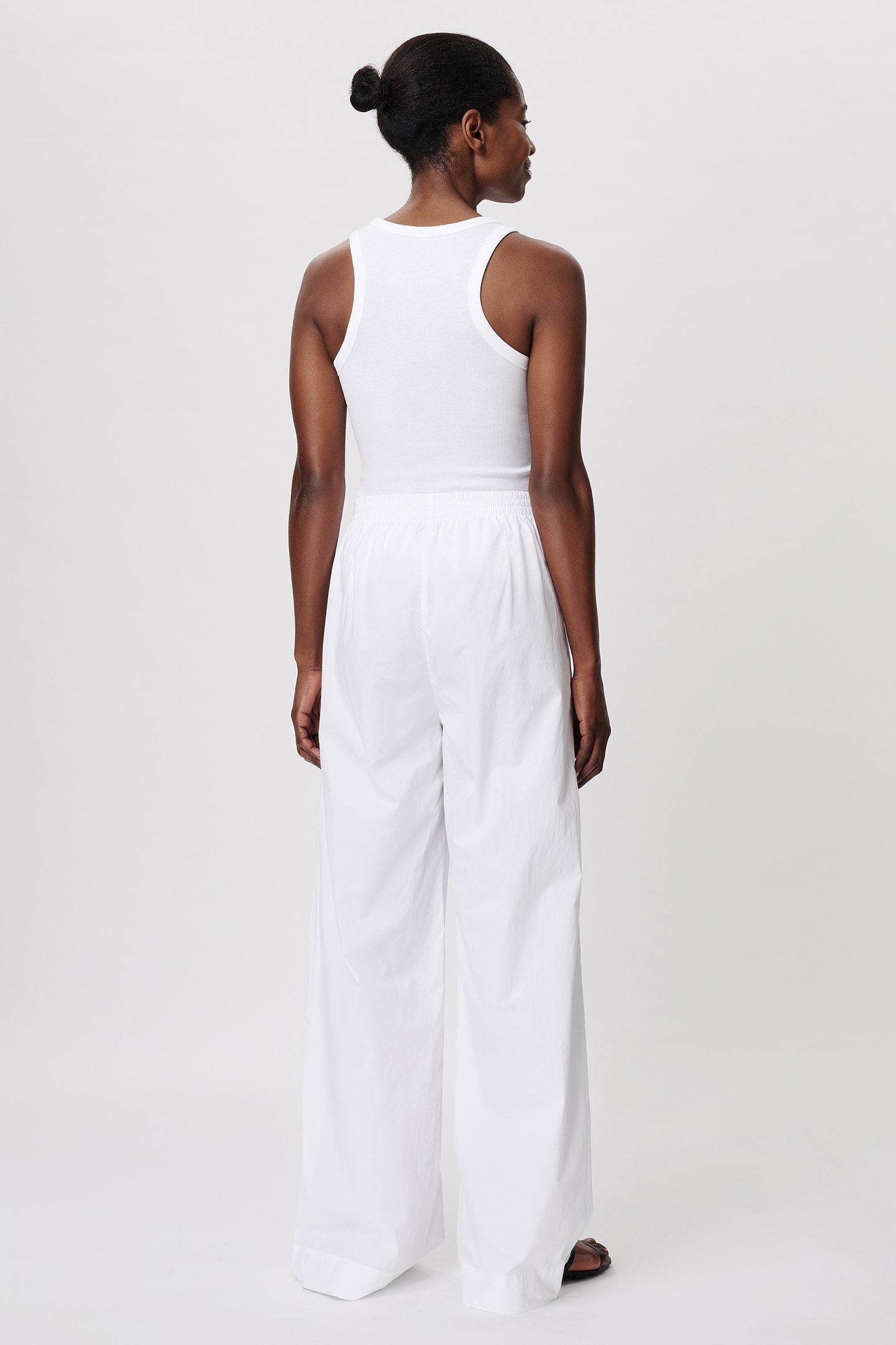 COTTON WIDE LEG PANTS WHITE 2