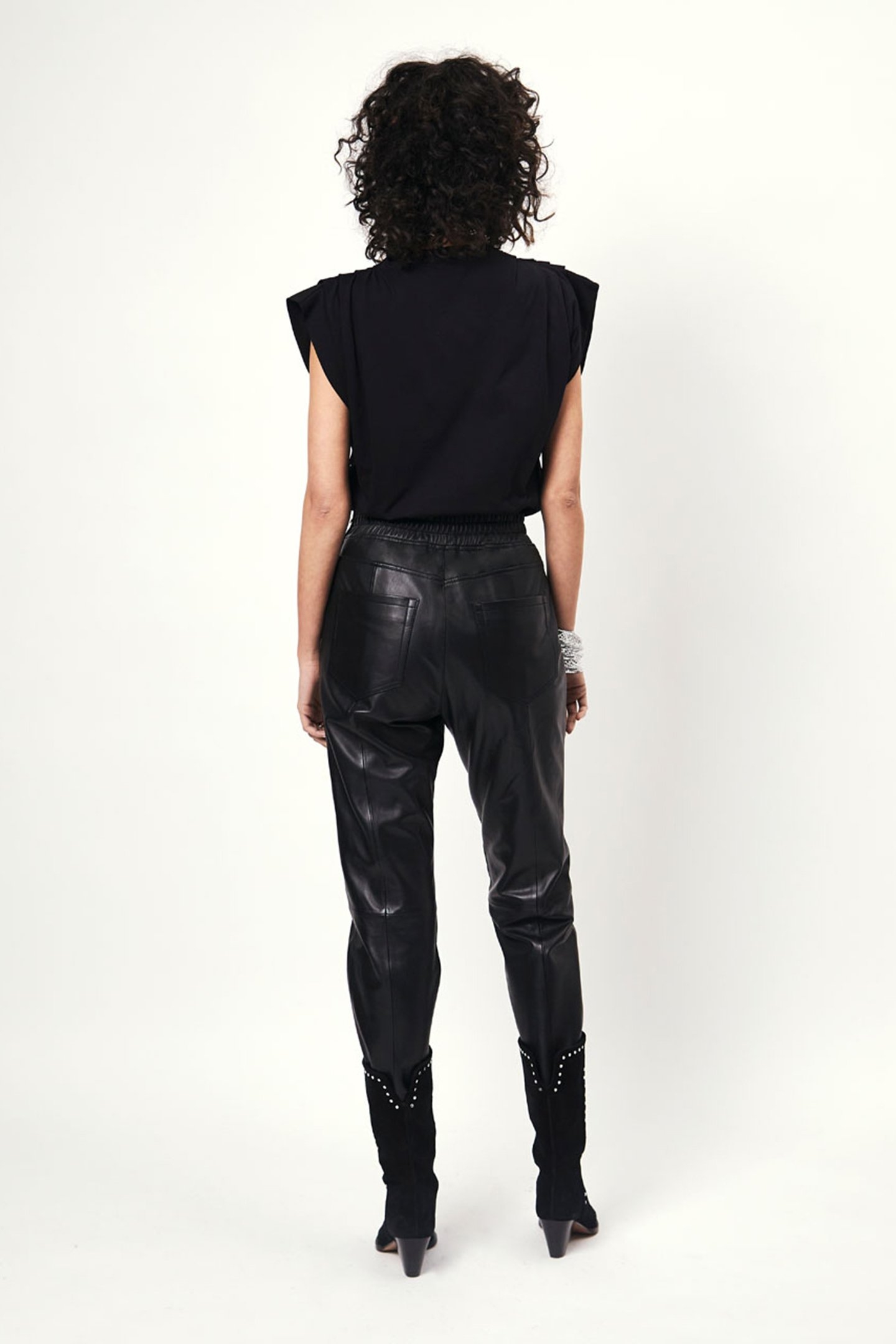 KUNO LEATHER JOGGER PANTS RAVEN 2