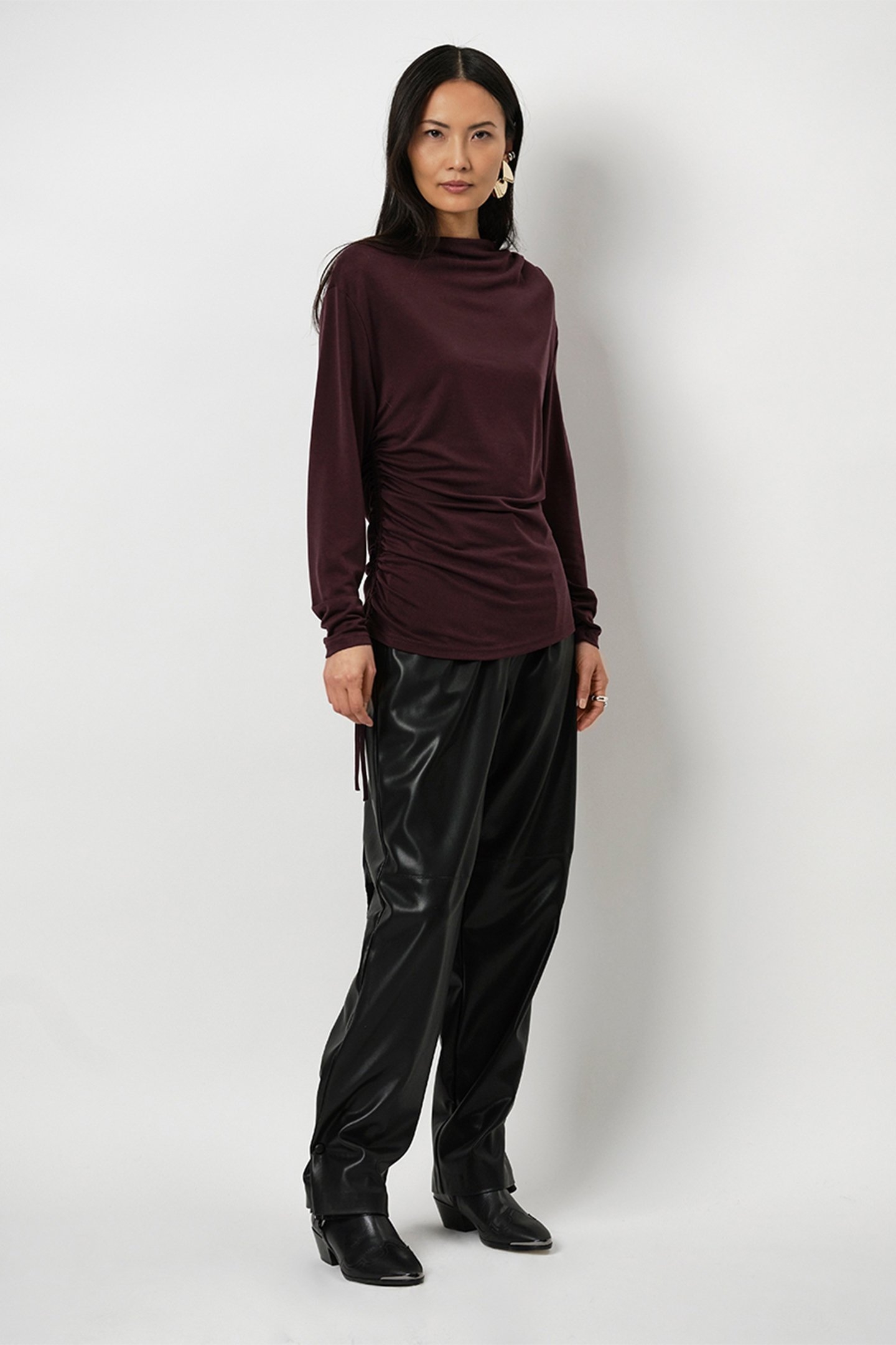 XYLON LONGSLEEVE TOP BORDEAUX PLUM 1