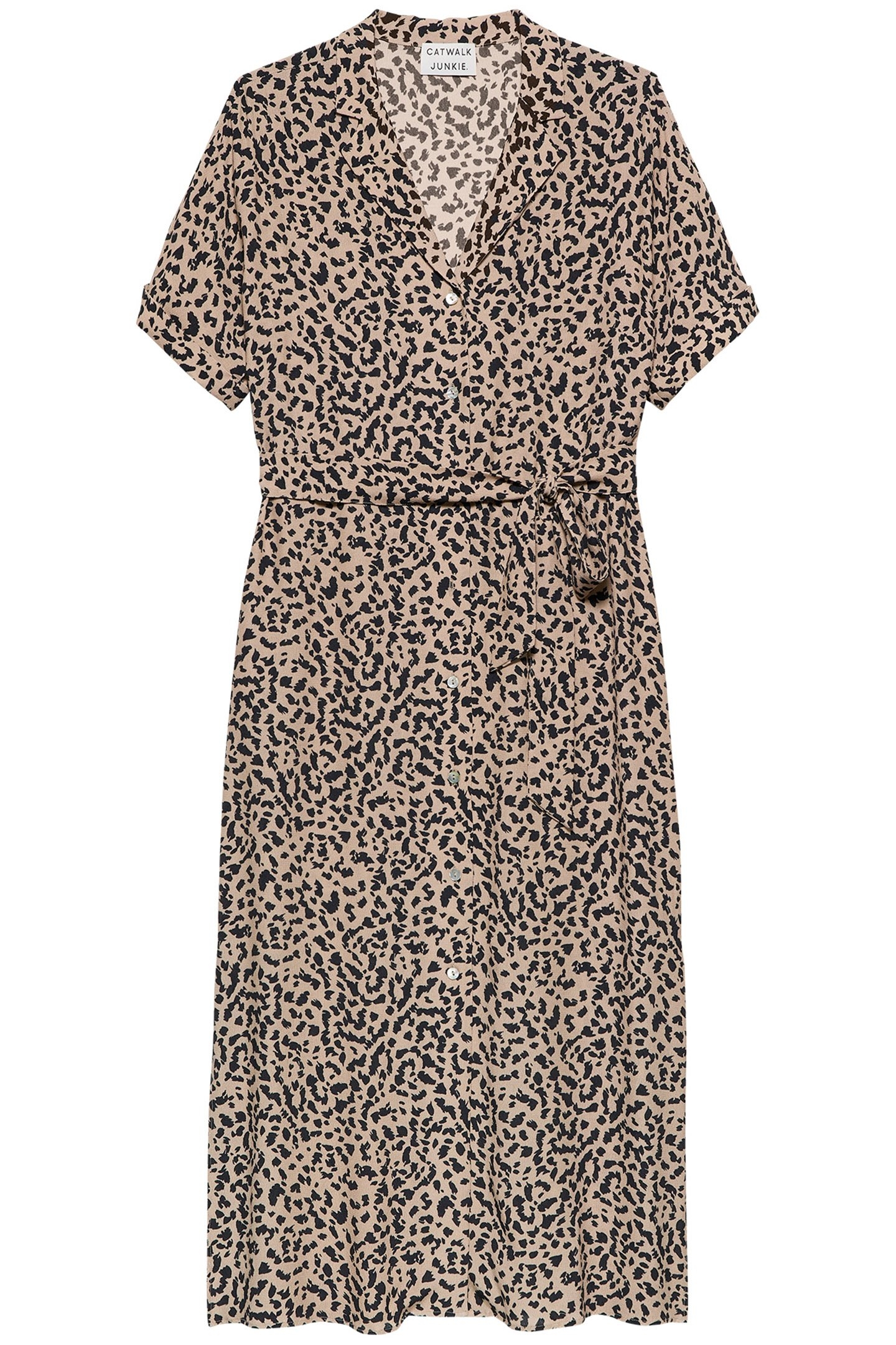 LEOPARD BLOUSE DRESS SESAME 3