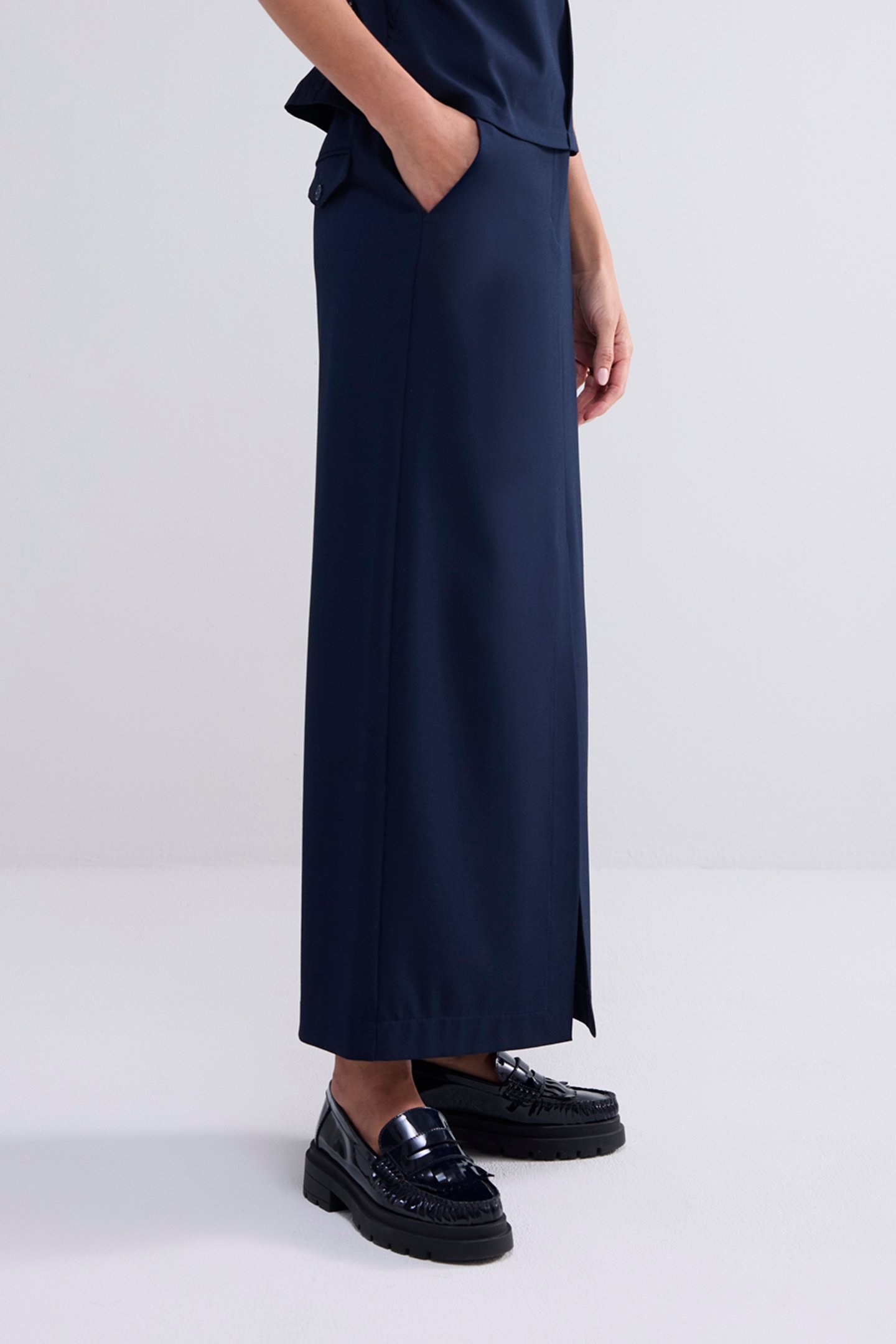 SKIRT VISCOSE BLEND STRETCH MIDNIGHT BLUE 3
