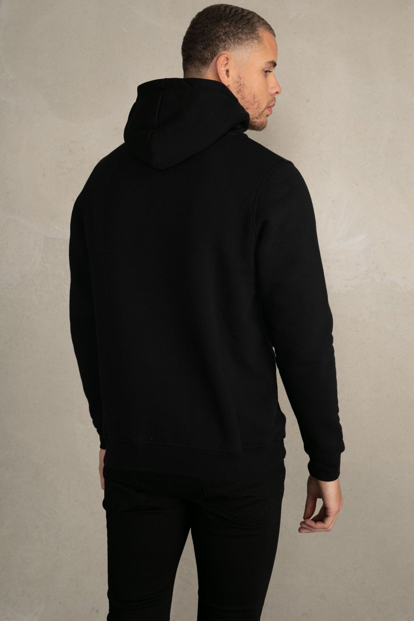 BRAND STRAIGHT HOODIE JET BLACK 2