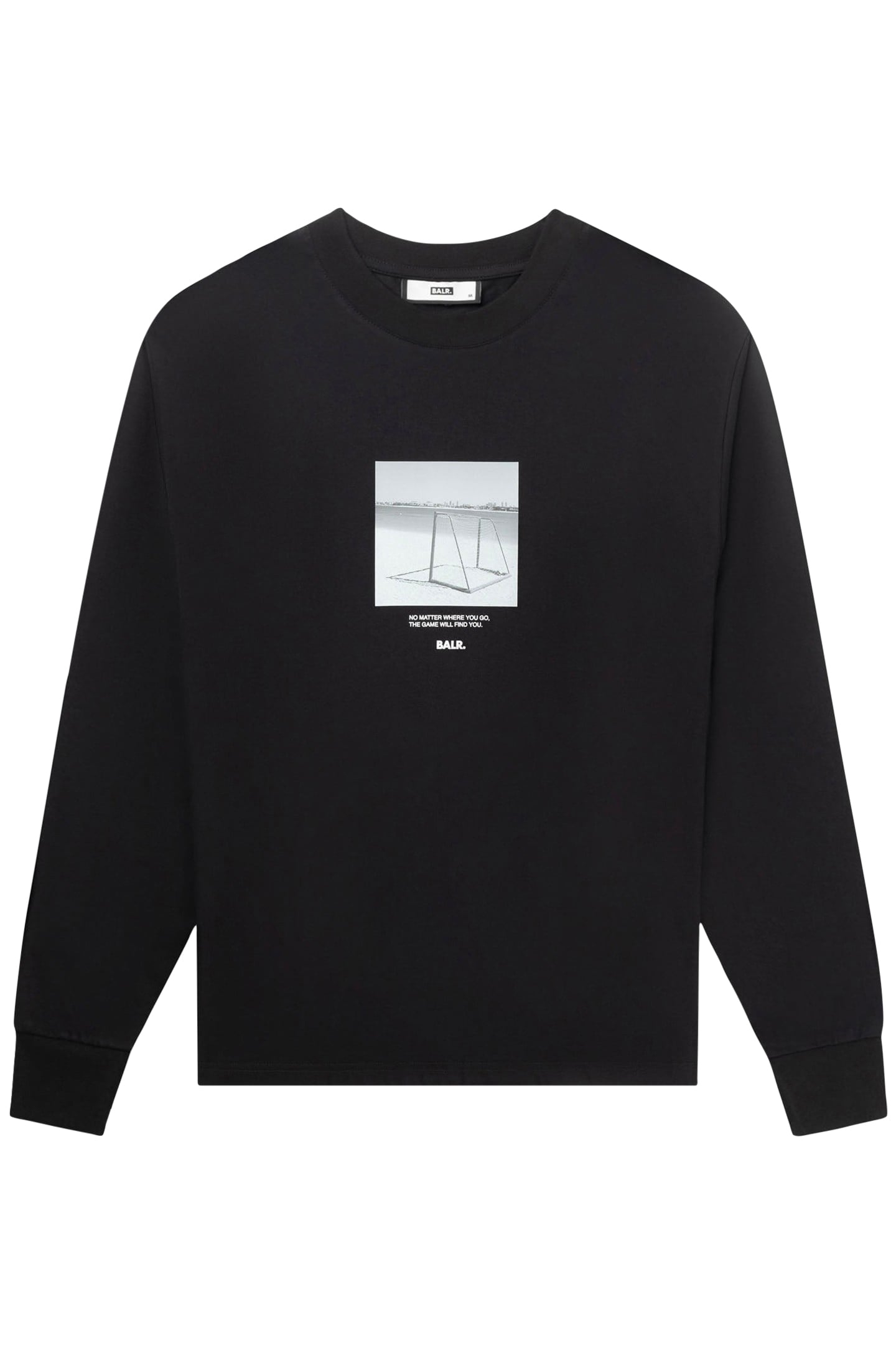 BALR. GOAL BOX FIT LONG SLEEVE T-SHIRT JET BLACK 3