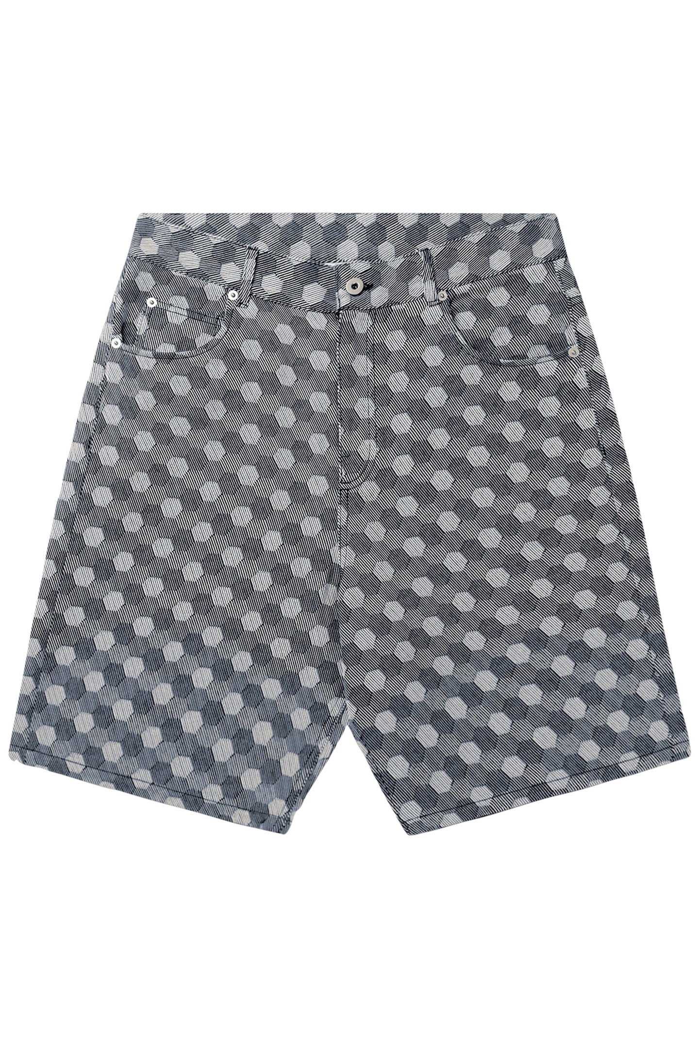 HEX JACQUARD RELAXED SHORTS INDIGO 3