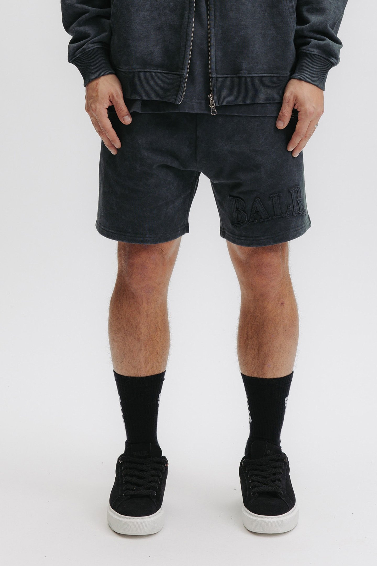 URBAN WASHED SWEAT SHORTS VOLCANIC GREY 1