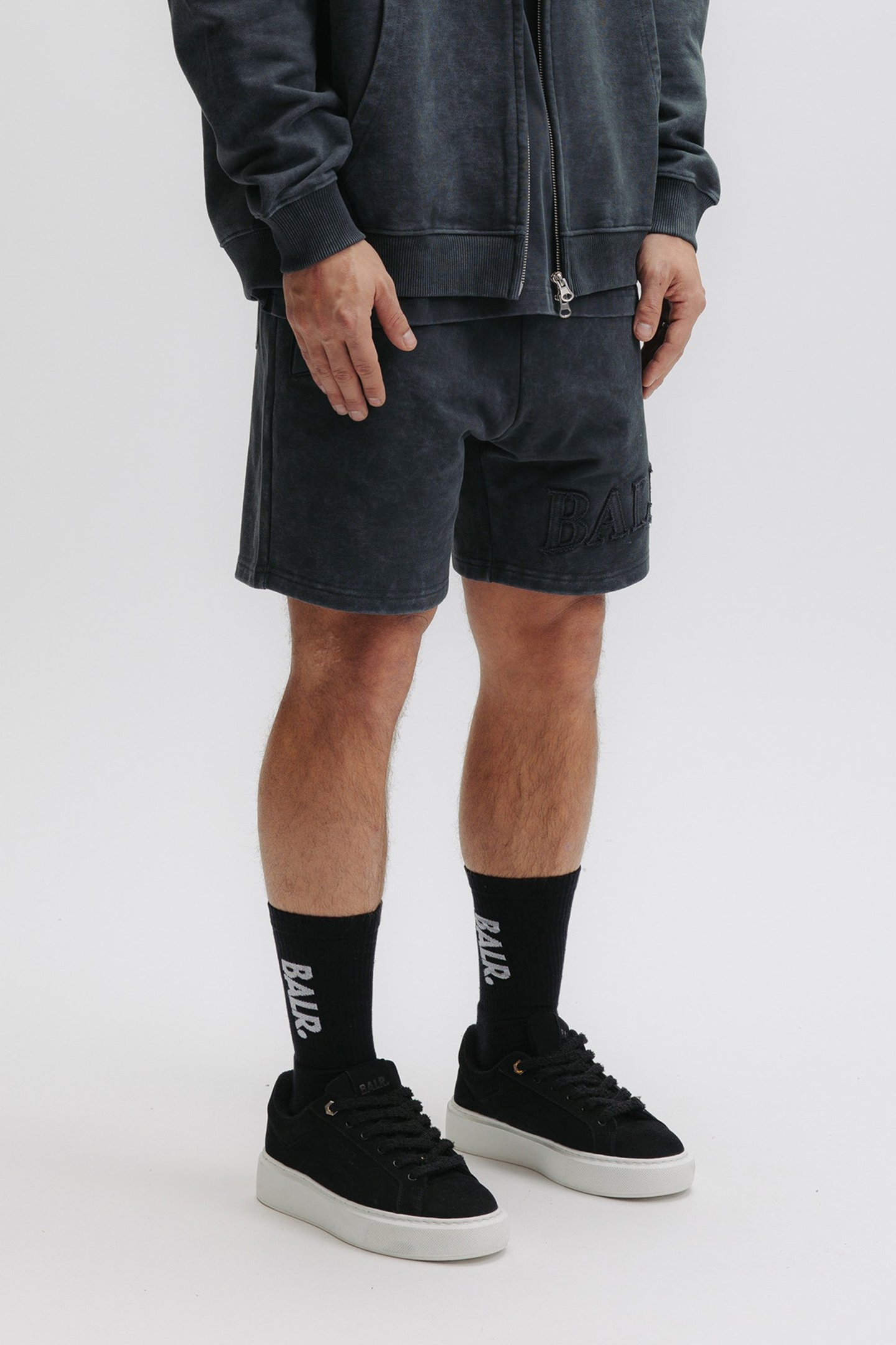 URBAN WASHED SWEAT SHORTS VOLCANIC GREY 5