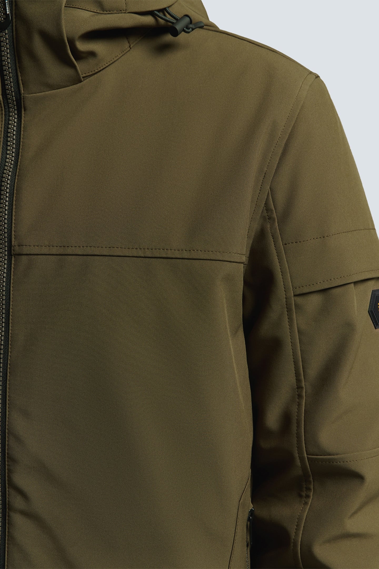 JACKET SHORT FIT HOODED SOFTSHELL STRETCH TAUPE 7