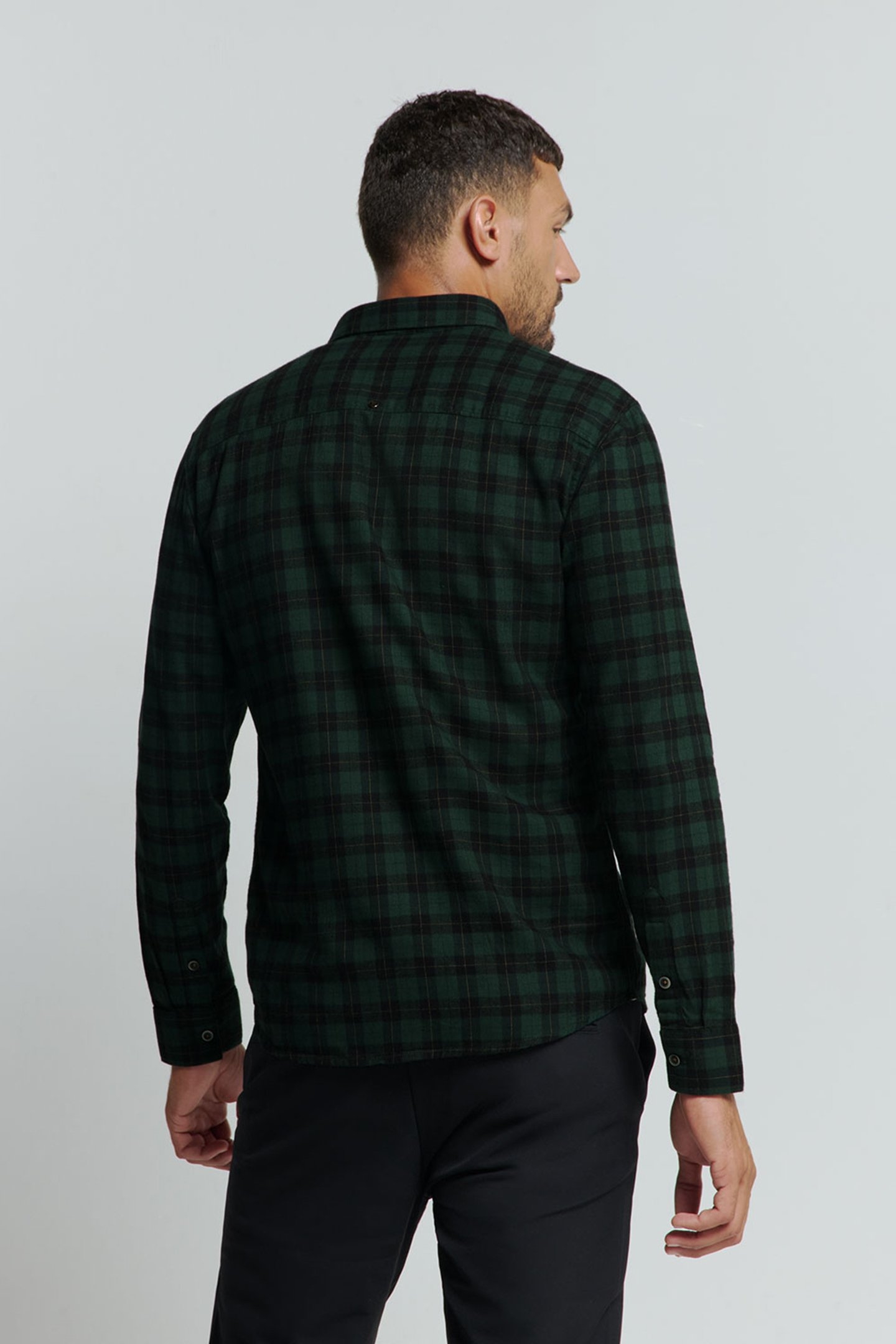 SHIRT CHECK DARK GREEN 2