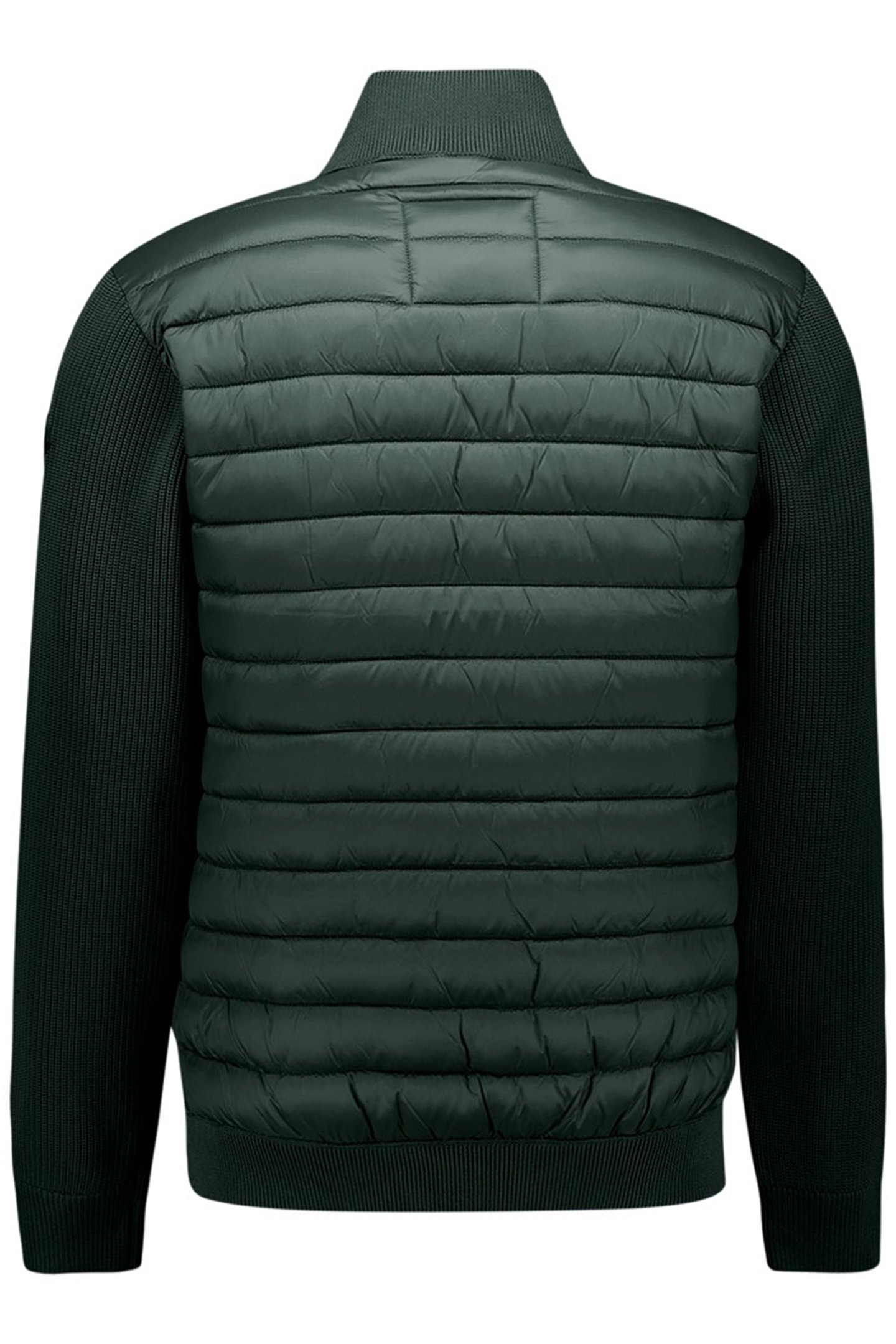 JACKET STAND UP COLLAR PADDED MIX WITH KNIT DARK STEEL 2